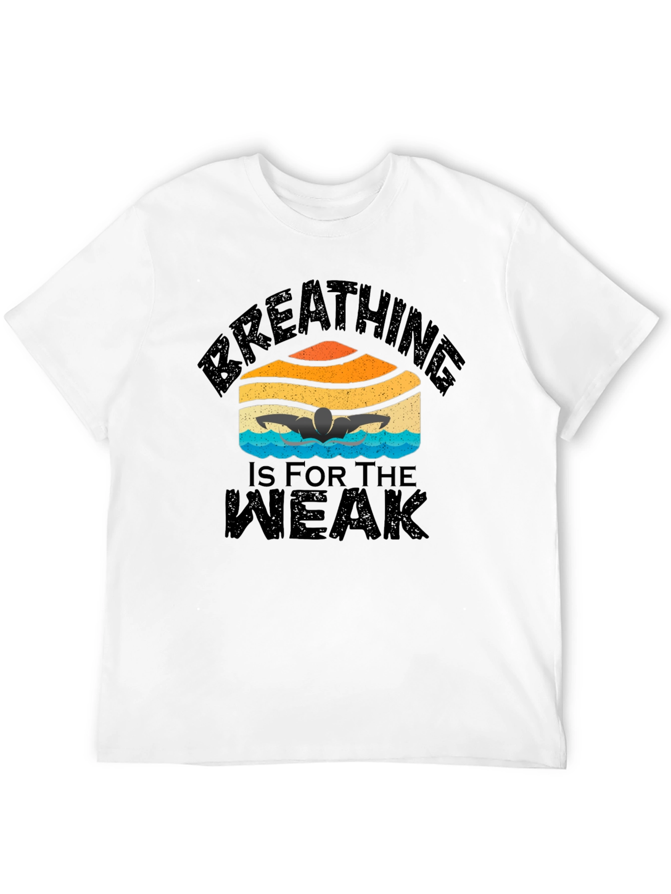 Camiseta Negra Natación: Respirar Es Para Débiles