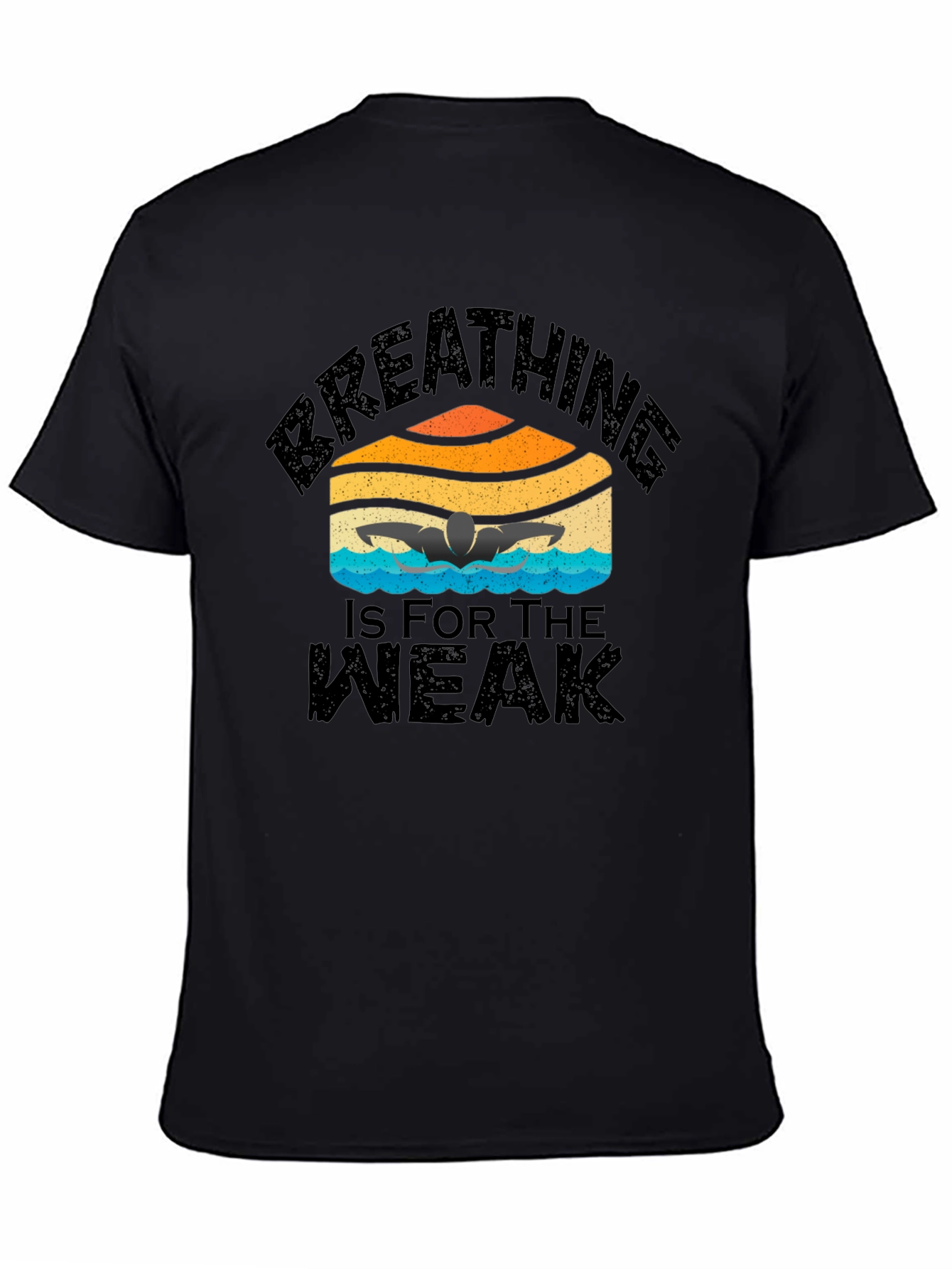Camiseta Negra Natación: Respirar Es Para Débiles