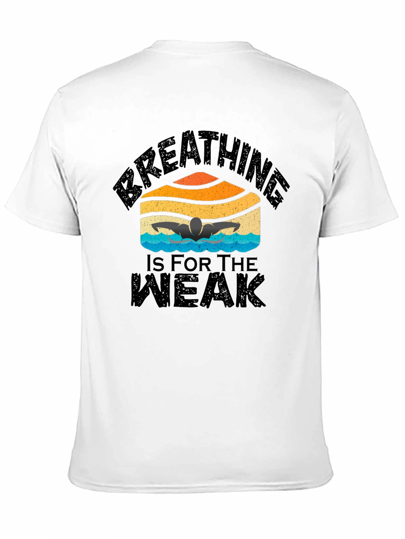 Camiseta Negra Natación: Respirar Es Para Débiles