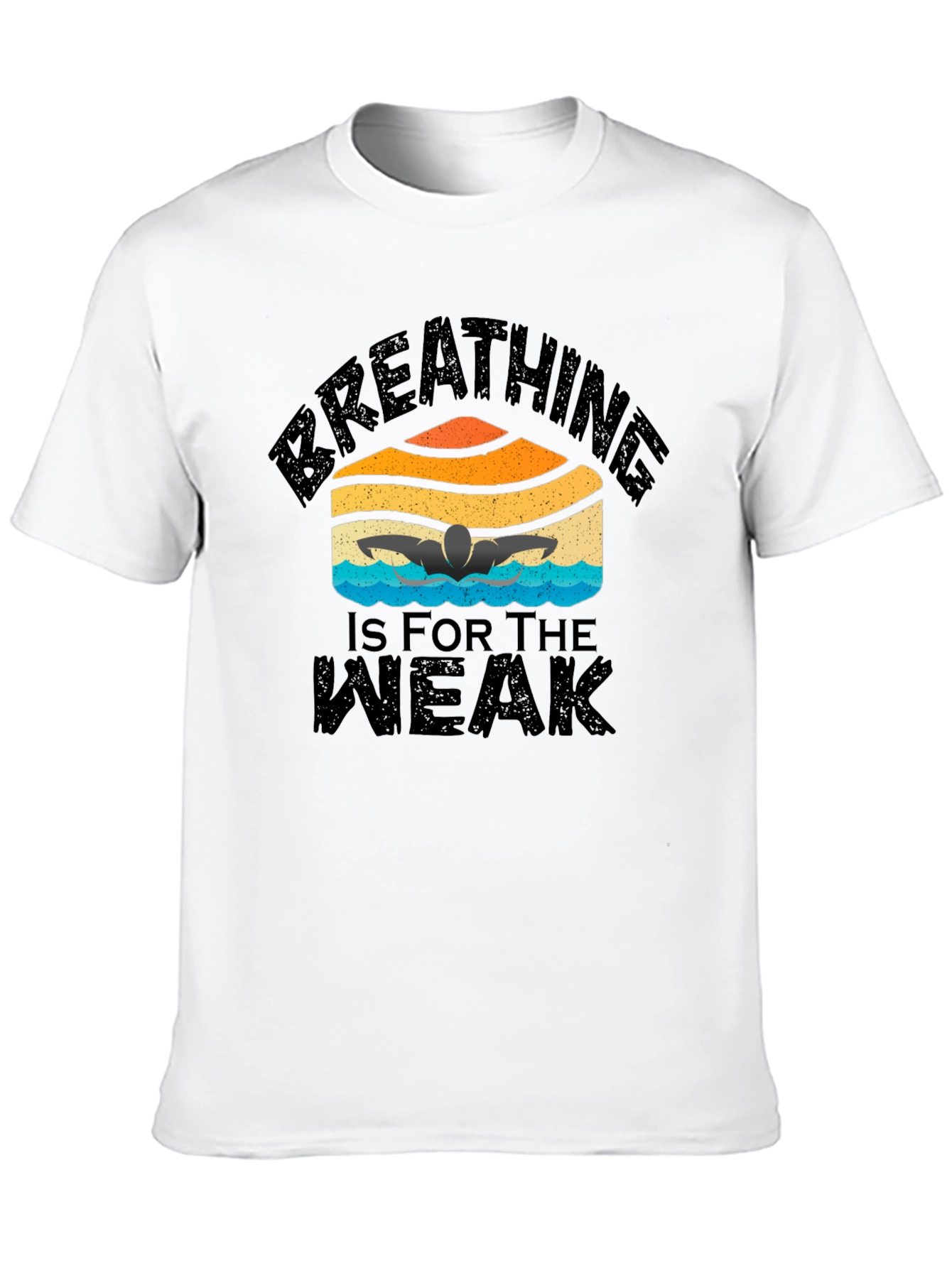Camiseta Negra Natación: Respirar Es Para Débiles