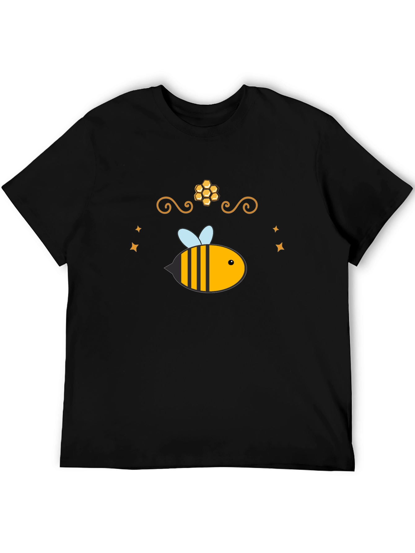 Camiseta Negra con Diseño de Abeja Dulce
