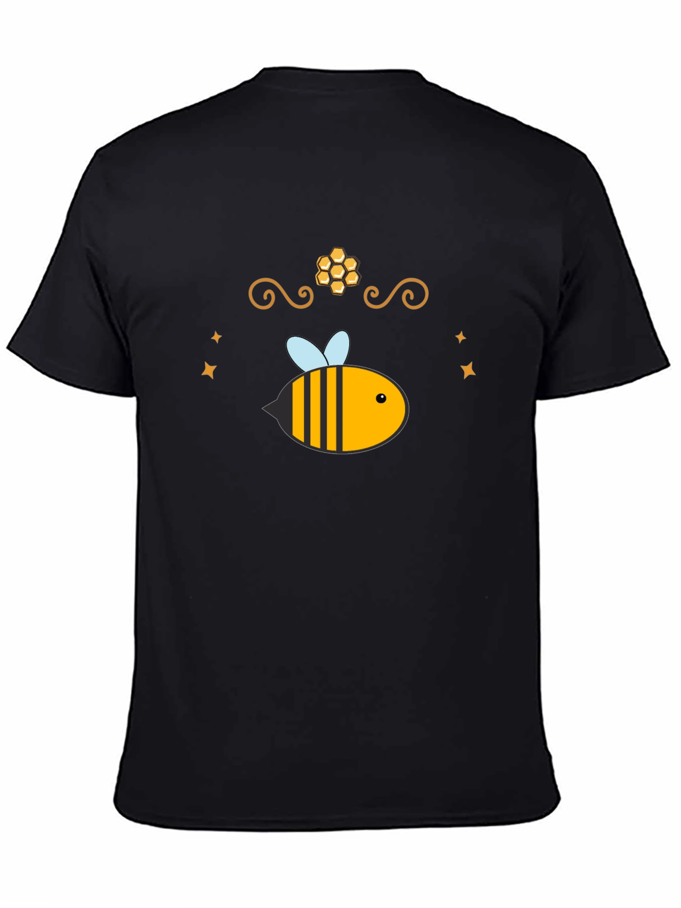Camiseta Negra con Diseño de Abeja Dulce