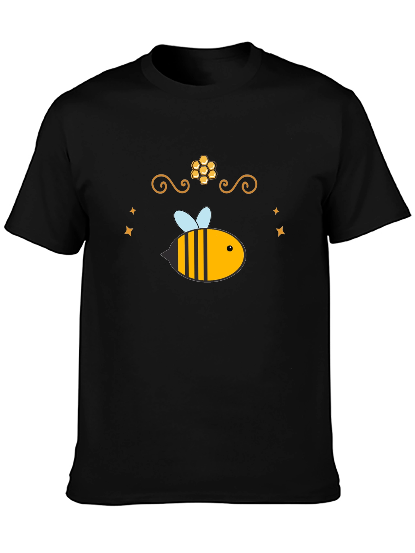 Camiseta Negra con Diseño de Abeja Dulce
