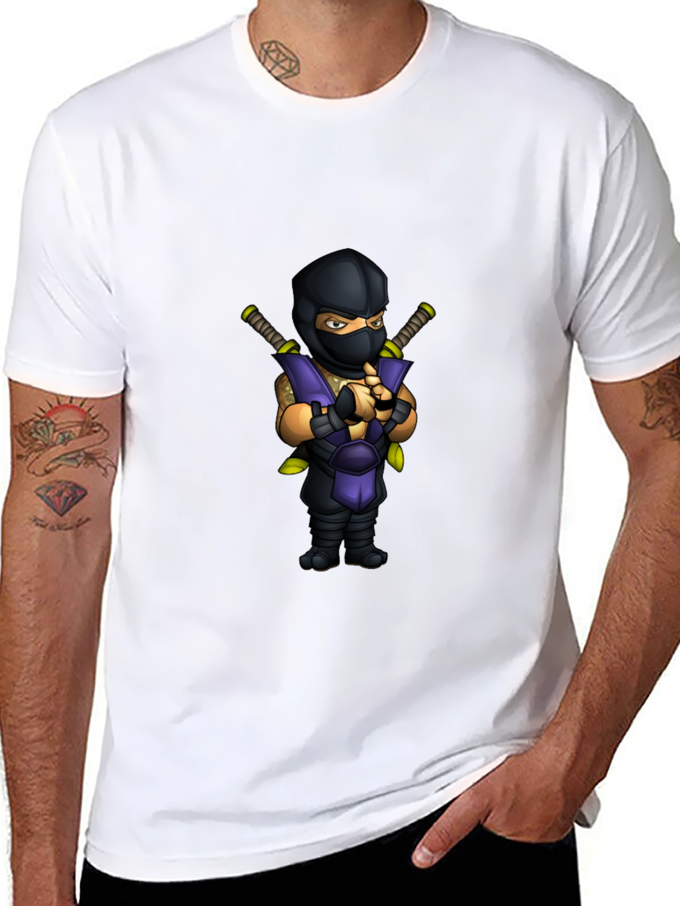 Camiseta Negra Ninja Mortal Kombat Sub-Zero