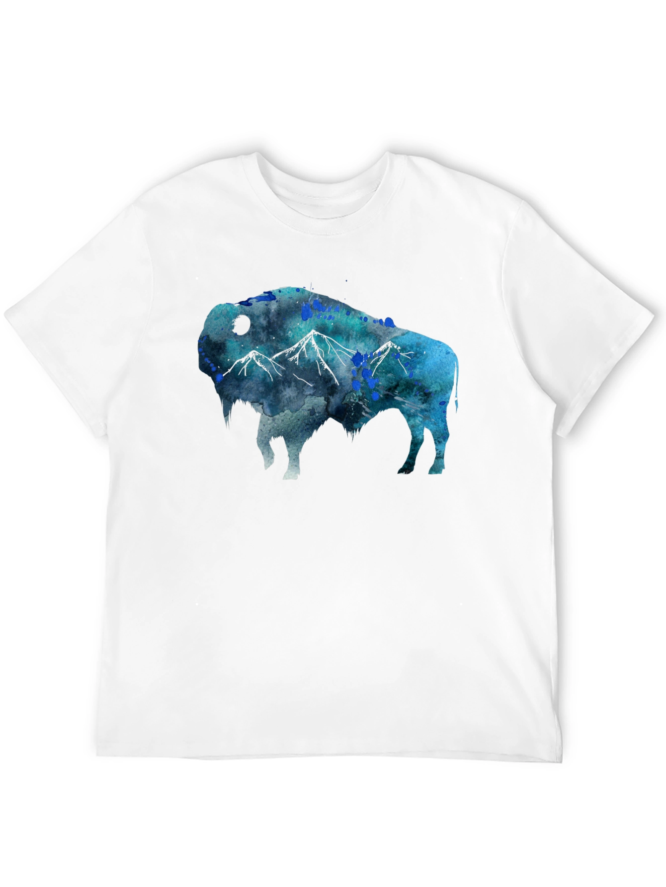 Camiseta Negra con Diseño de Bisonte Montañoso