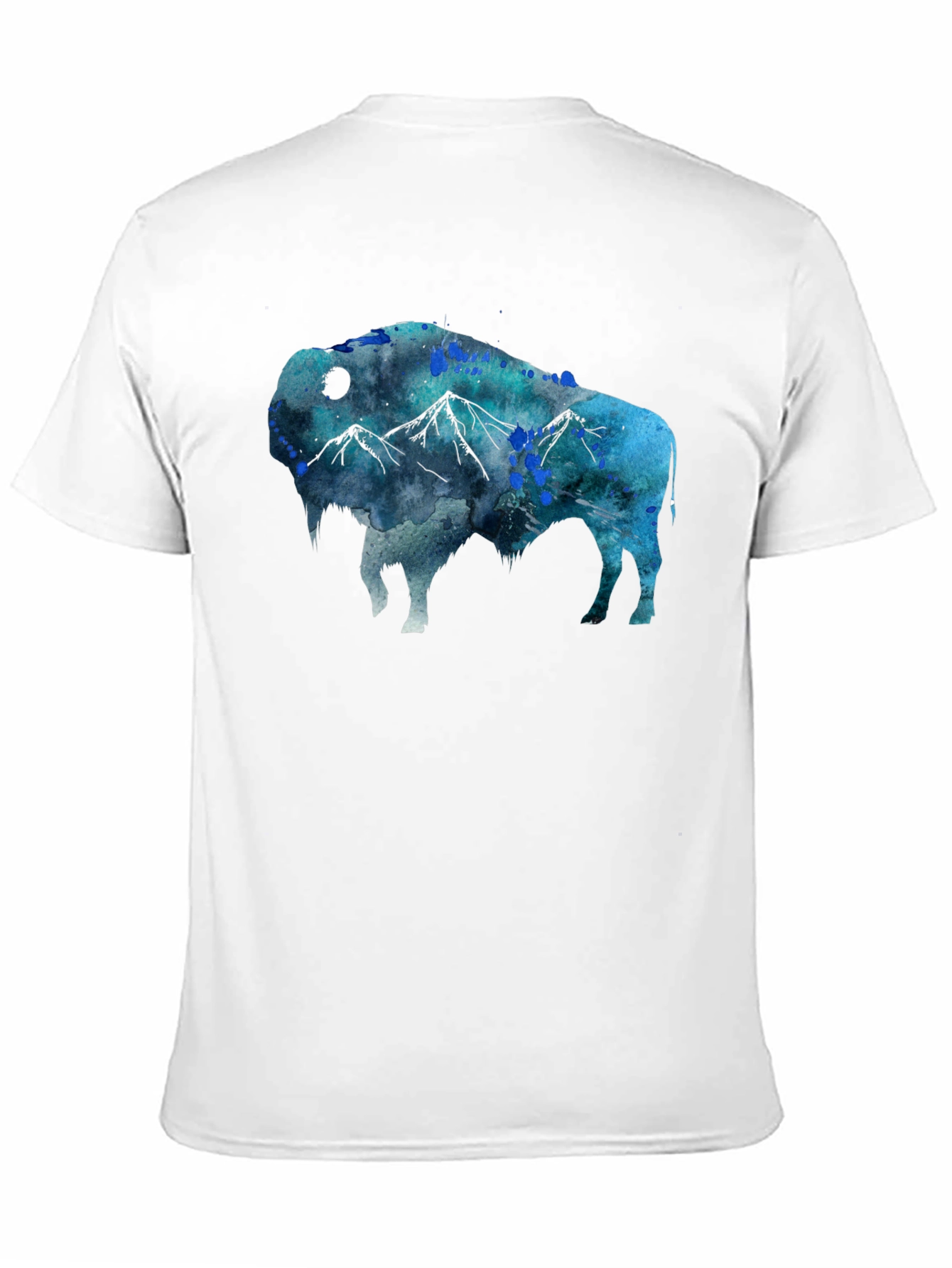 Camiseta Negra con Diseño de Bisonte Montañoso