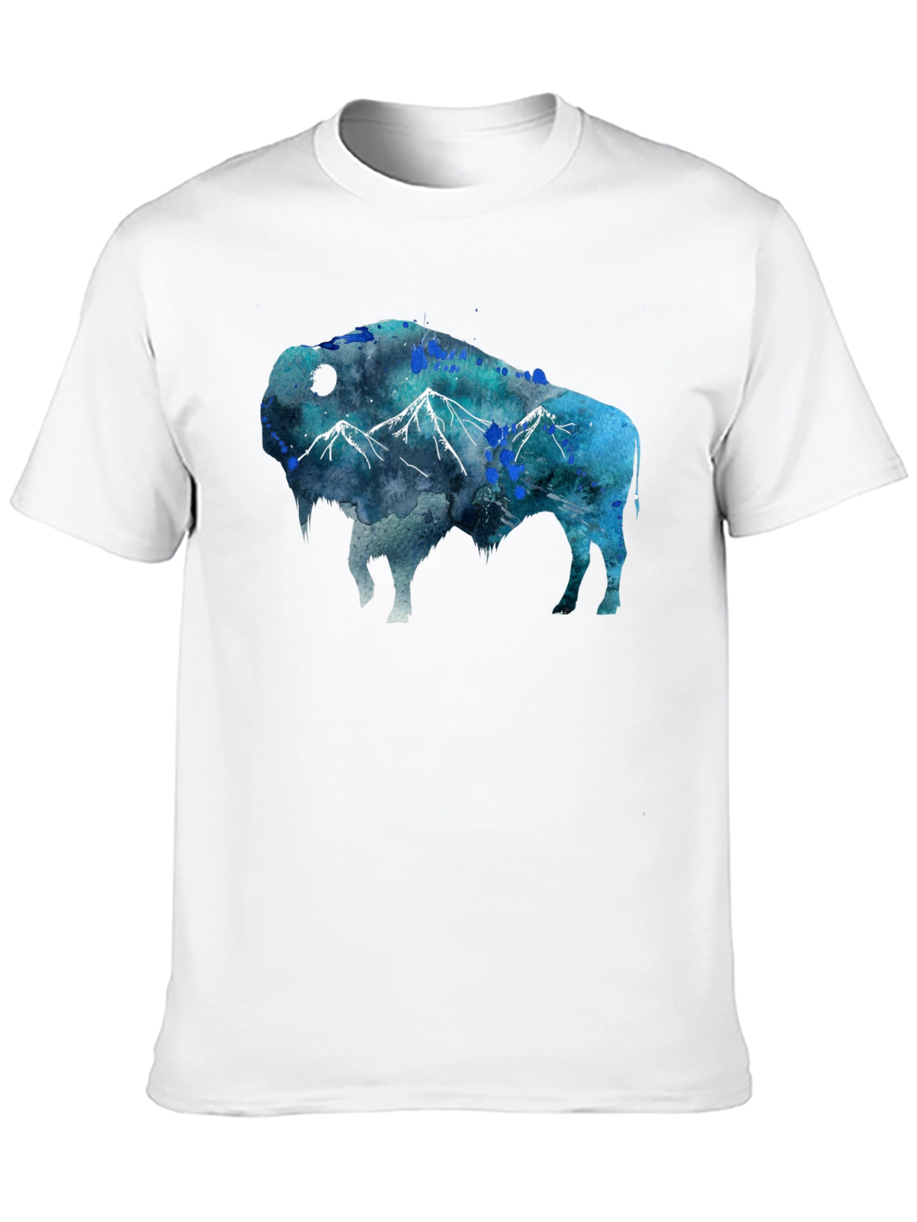 Camiseta Negra con Diseño de Bisonte Montañoso