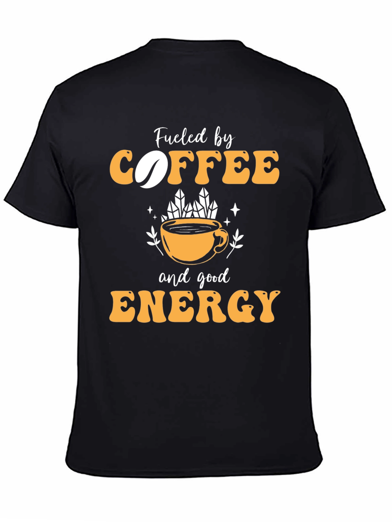 Camiseta Negra con Diseño Coffee & Energy