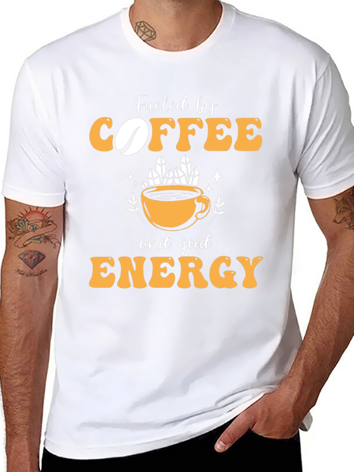 Camiseta Negra con Diseño Coffee & Energy