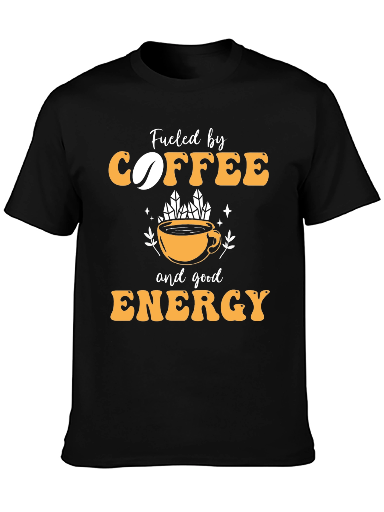 Camiseta Negra con Diseño Coffee & Energy