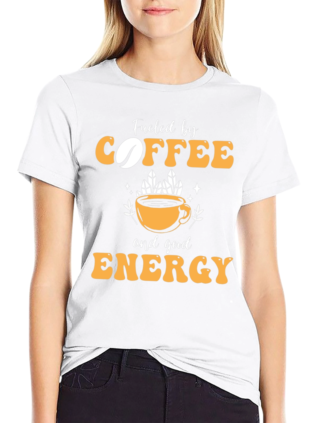 Camiseta Negra con Diseño Coffee & Energy