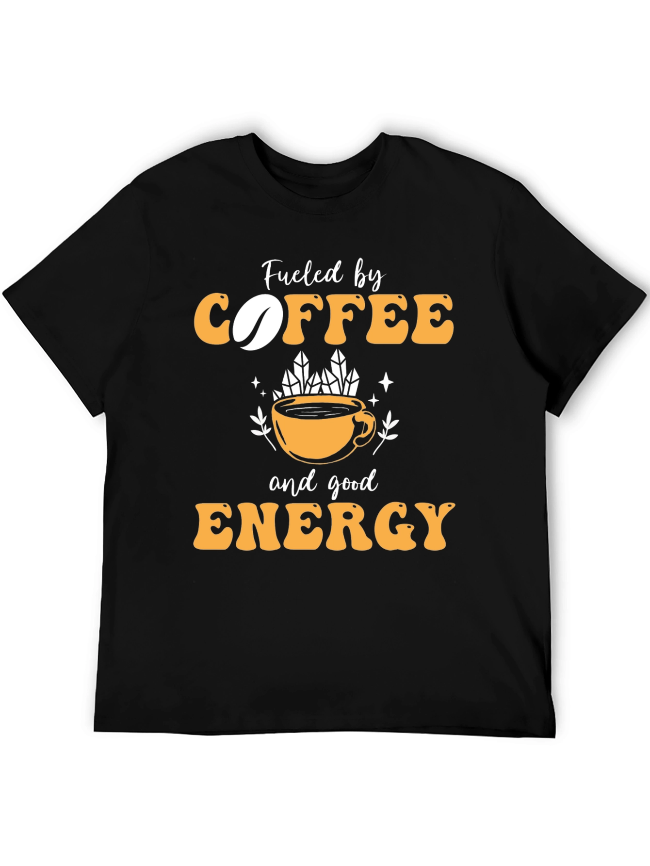 Camiseta Negra con Diseño Coffee & Energy