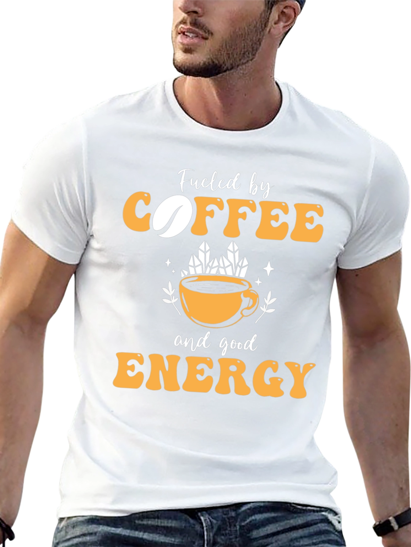 Camiseta Negra con Diseño Coffee & Energy