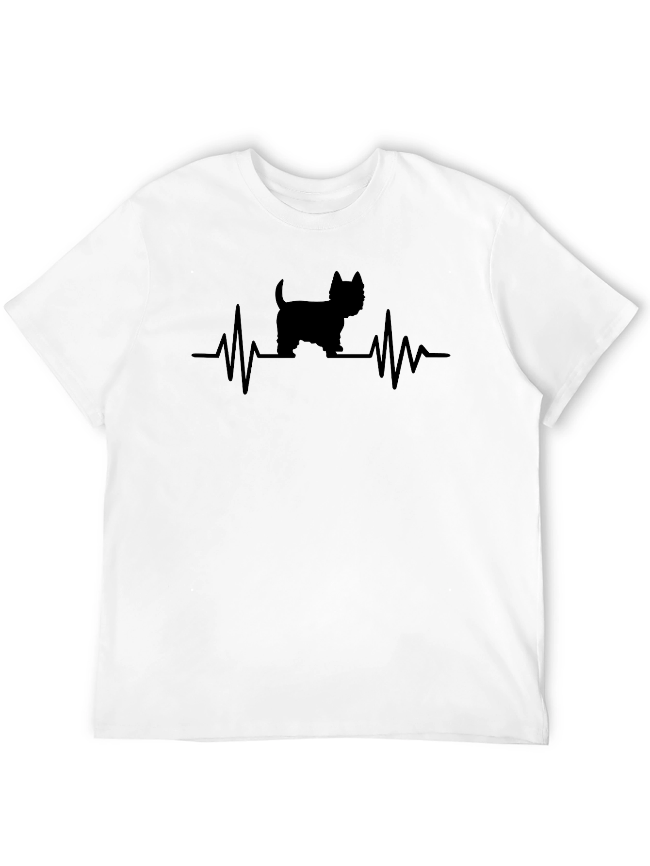 Camiseta Negra con Diseño de Latido de Perro