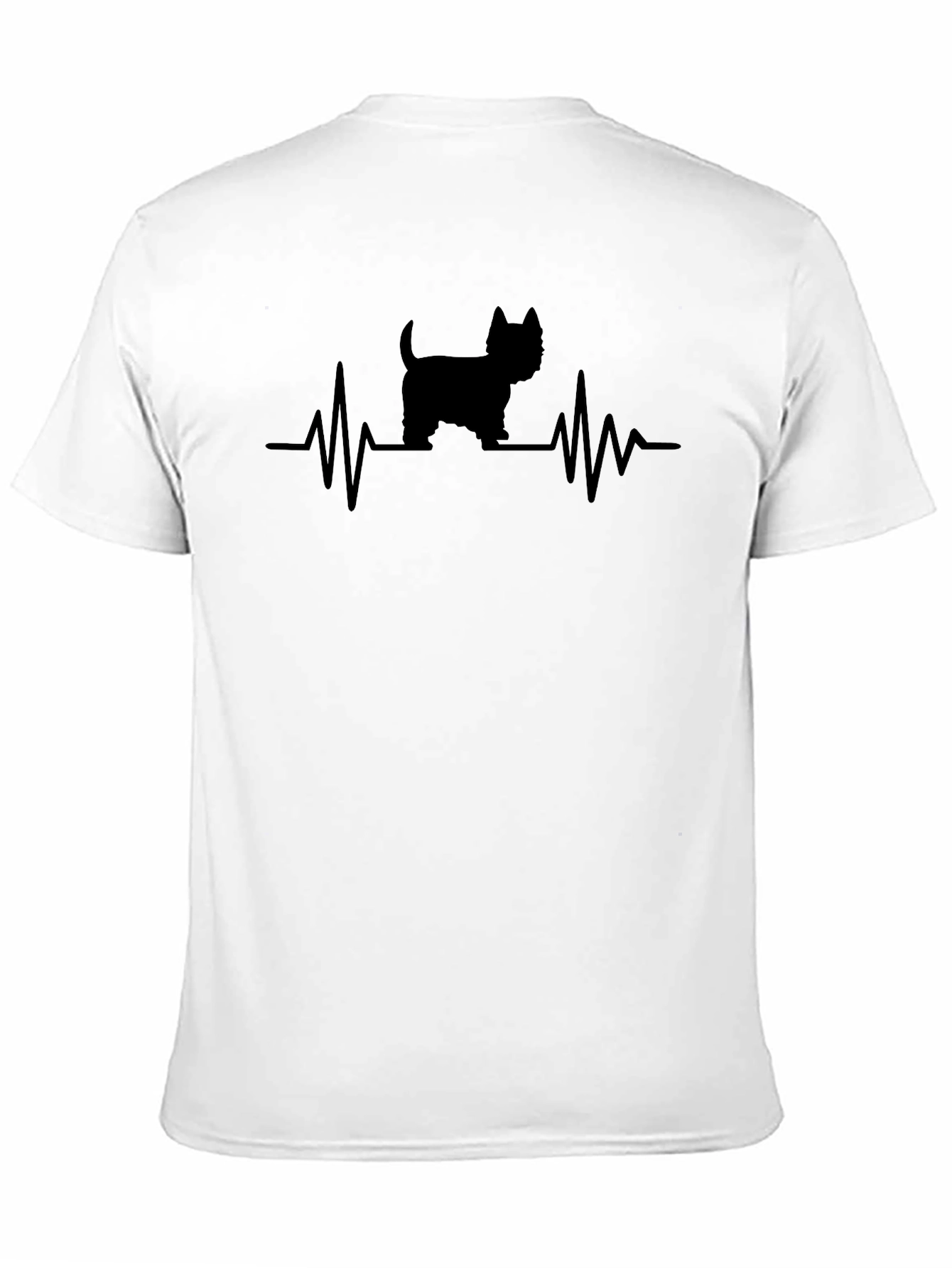 Camiseta Negra con Diseño de Latido de Perro