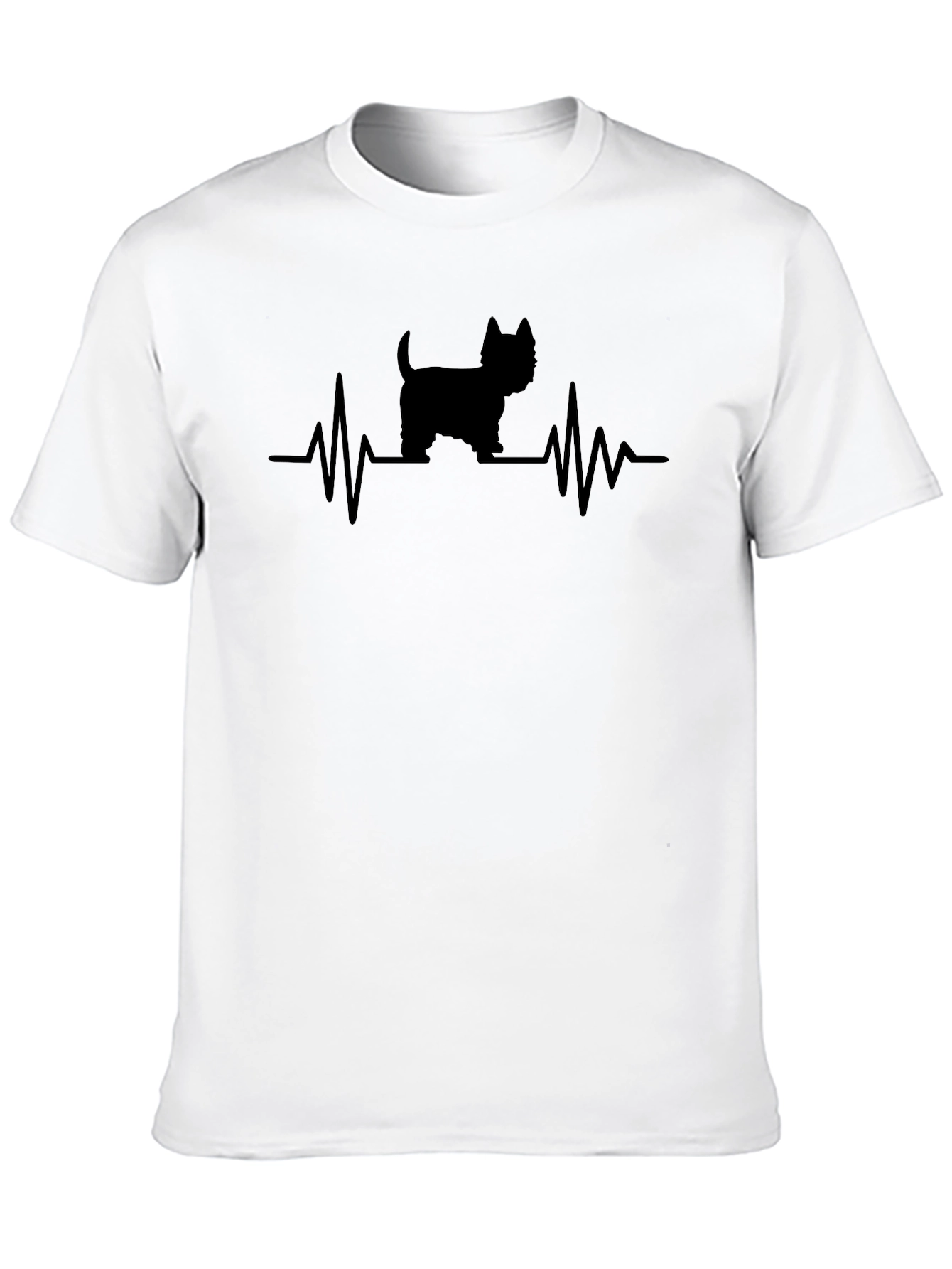 Camiseta Negra con Diseño de Latido de Perro