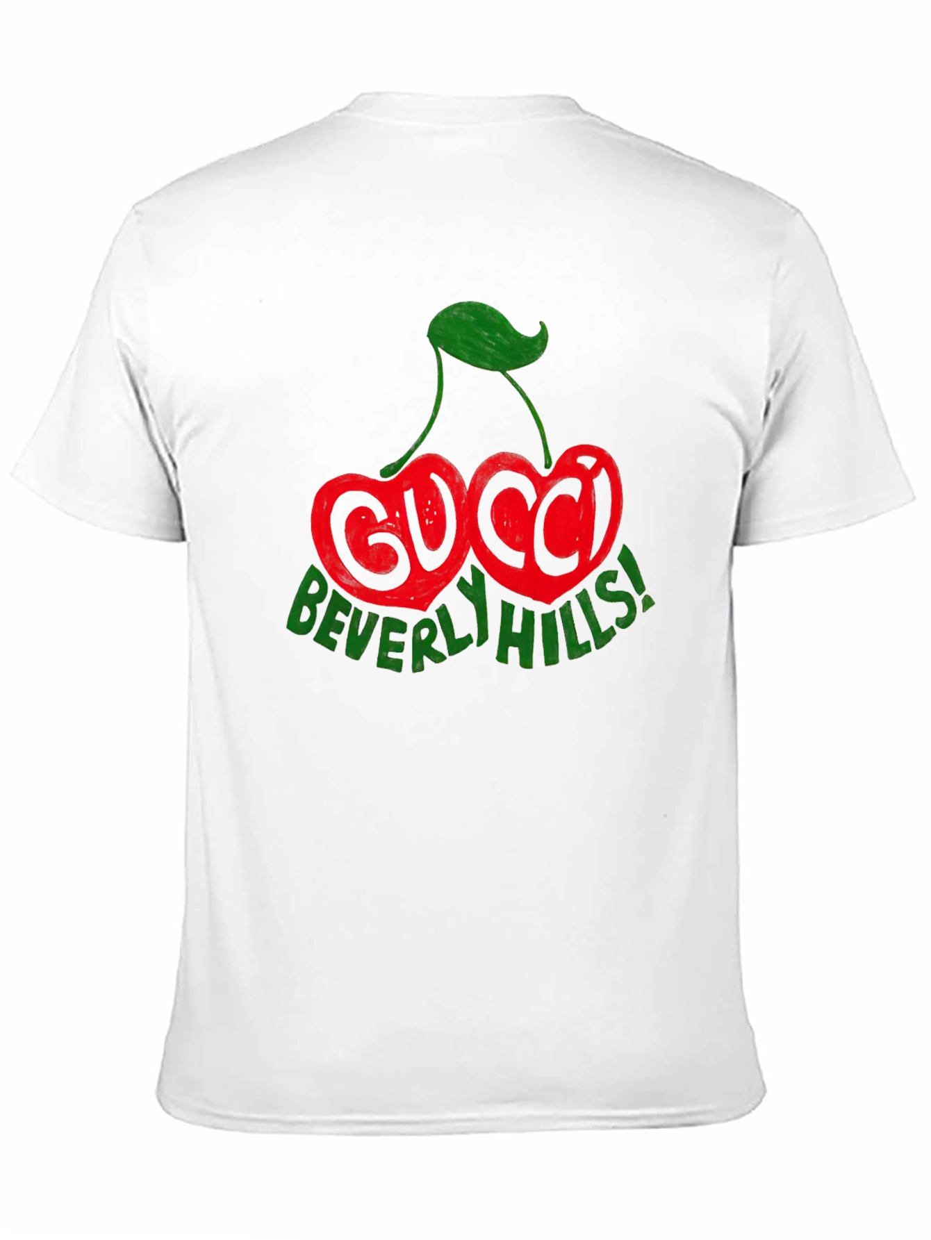 Camiseta Negra con Diseño de Cerezas Gucci Beverly Hills