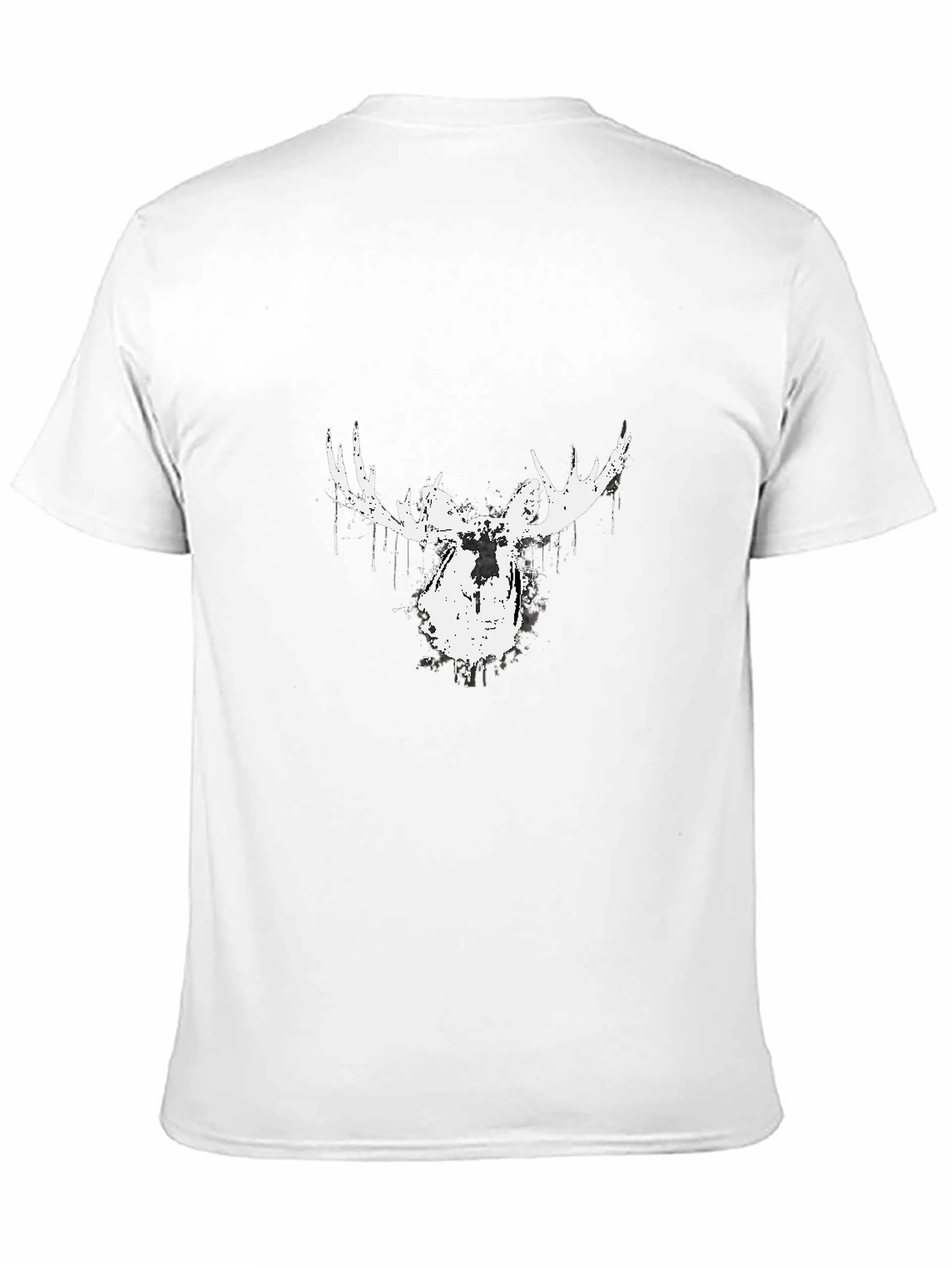 Camiseta Negra con Diseño de Alce Abstracto
