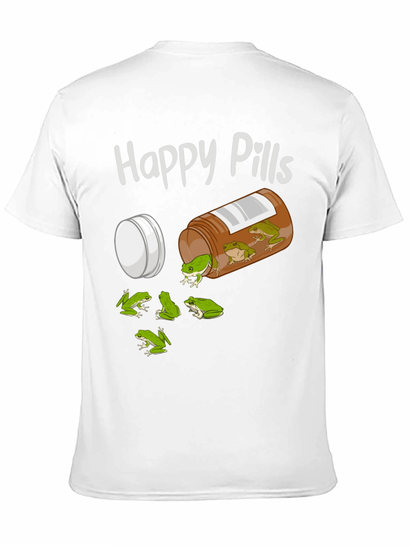 Camiseta Negra Happy Pills con Diseño de Ranas