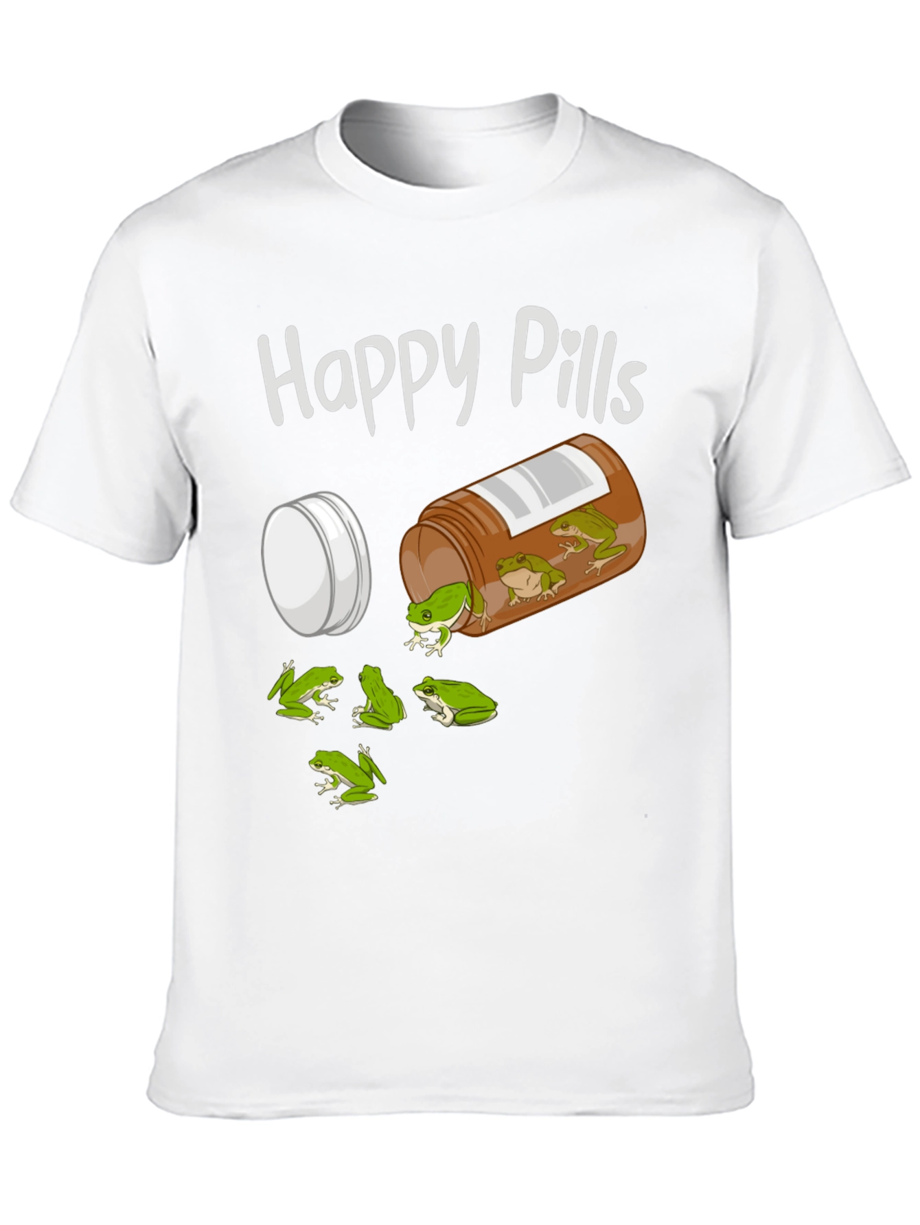 Camiseta Negra Happy Pills con Diseño de Ranas