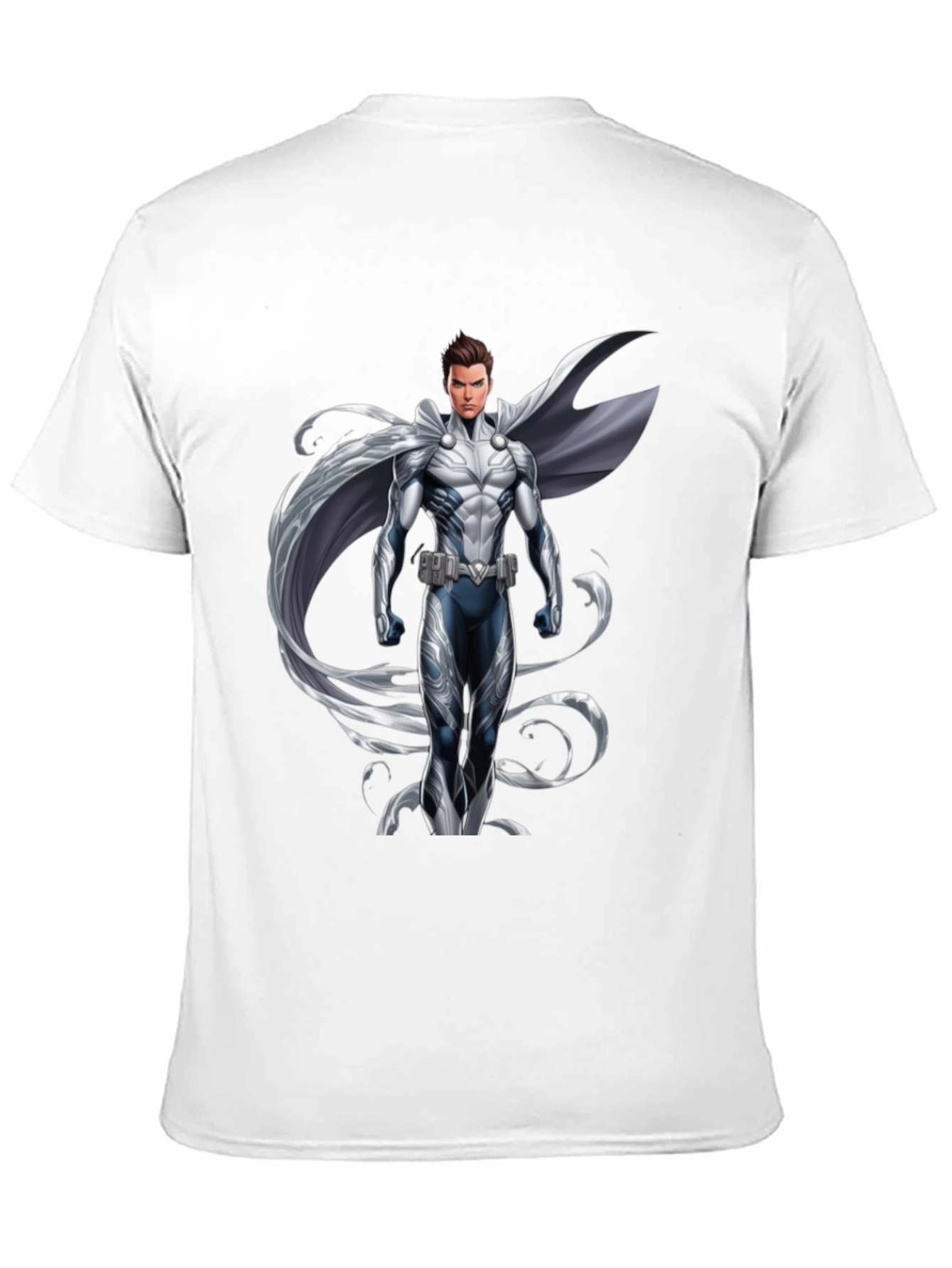Camiseta Hombre Negra Diseño Superhéroe Moderno