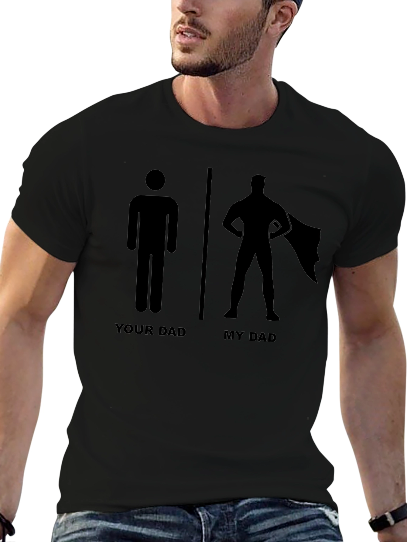 Camiseta Negra Mi Papá es un Superhéroe