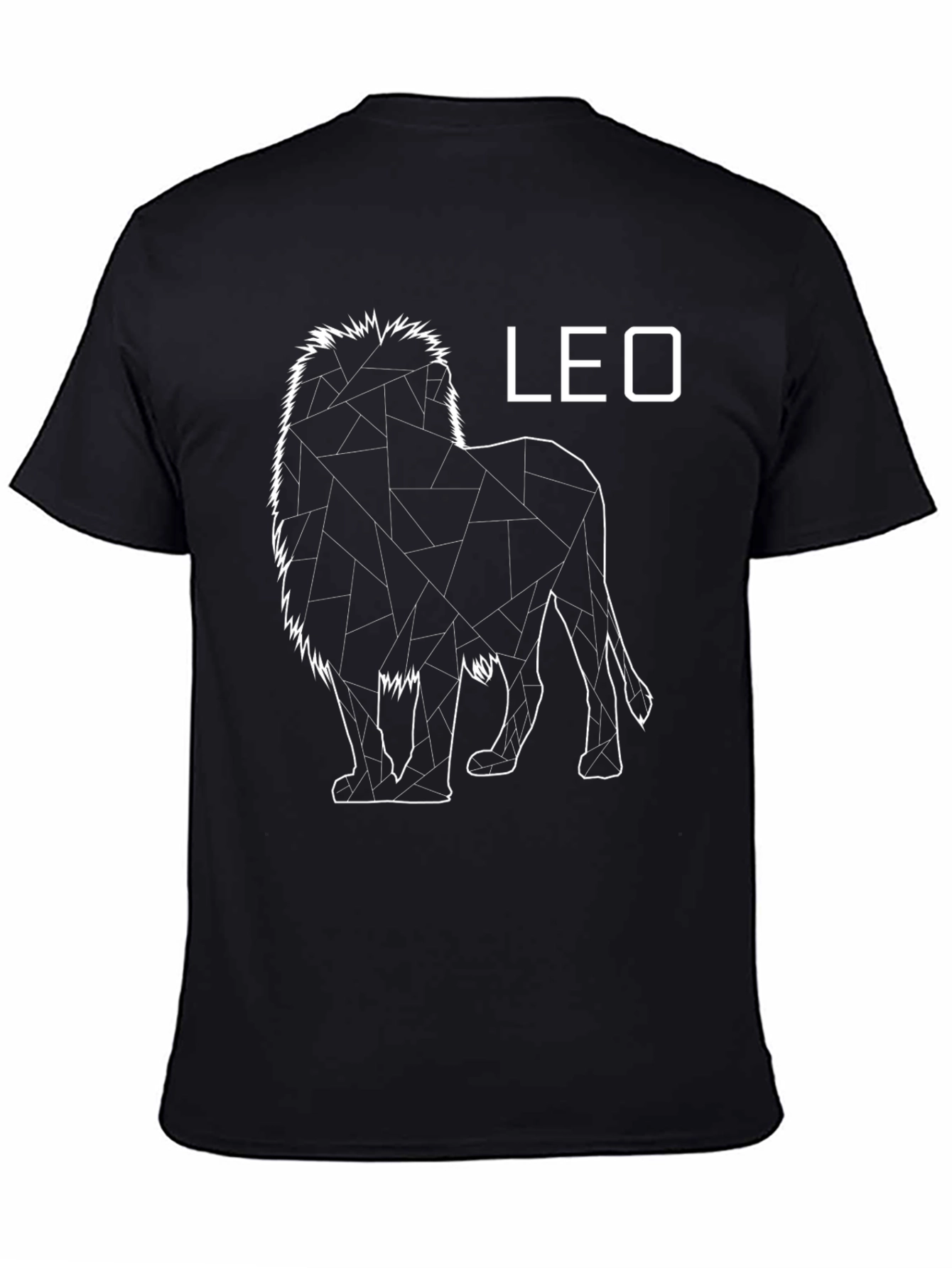 Camiseta Negra con Diseño de León - Signo Leo