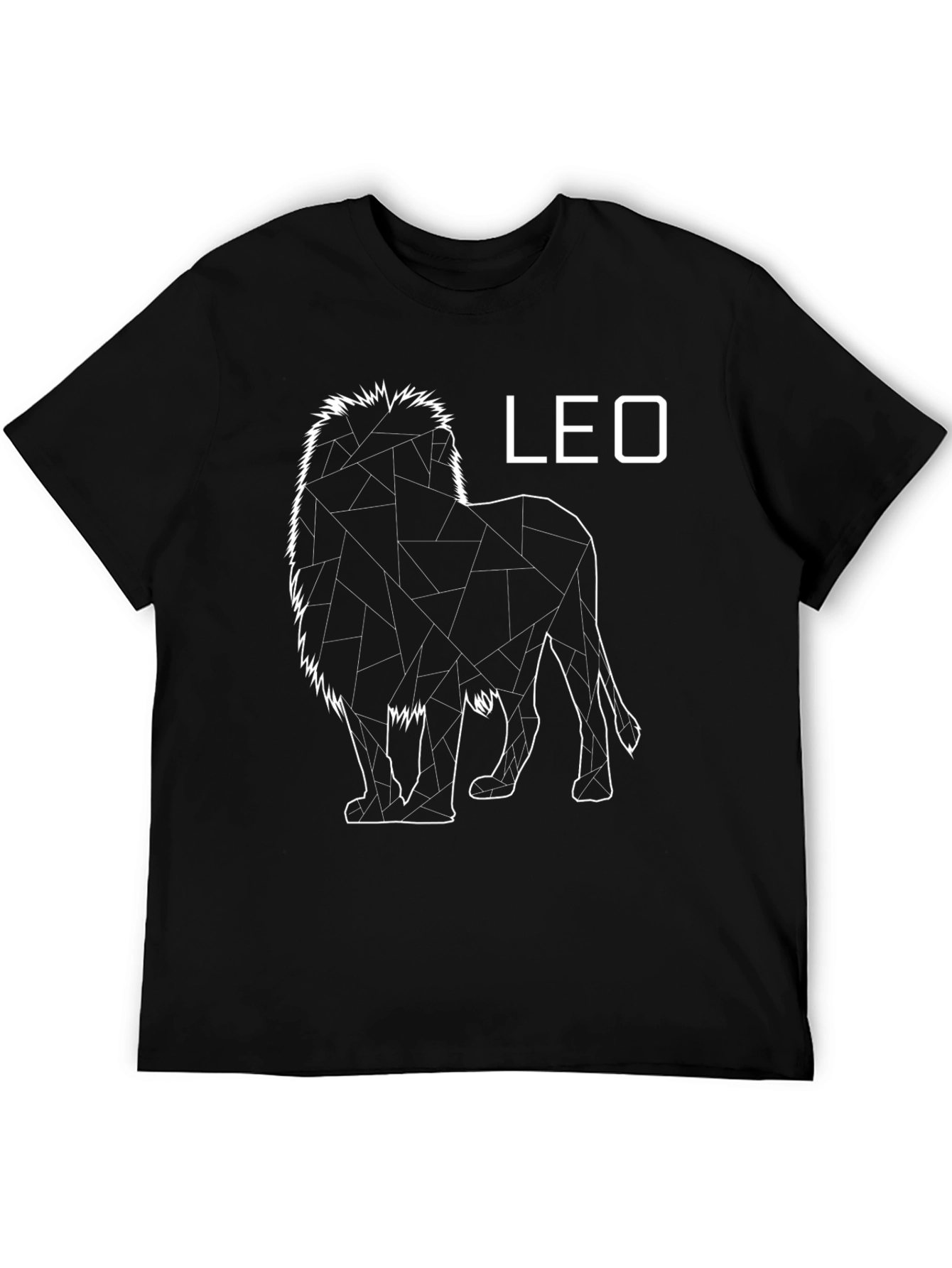 Camiseta Negra con Diseño de León - Signo Leo