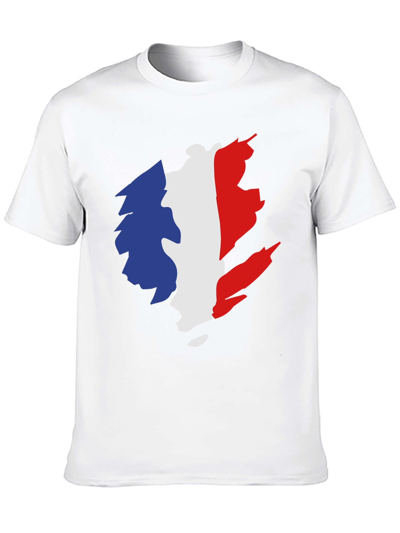 Camiseta Negra Hombre - Diseño Bandera Francia
