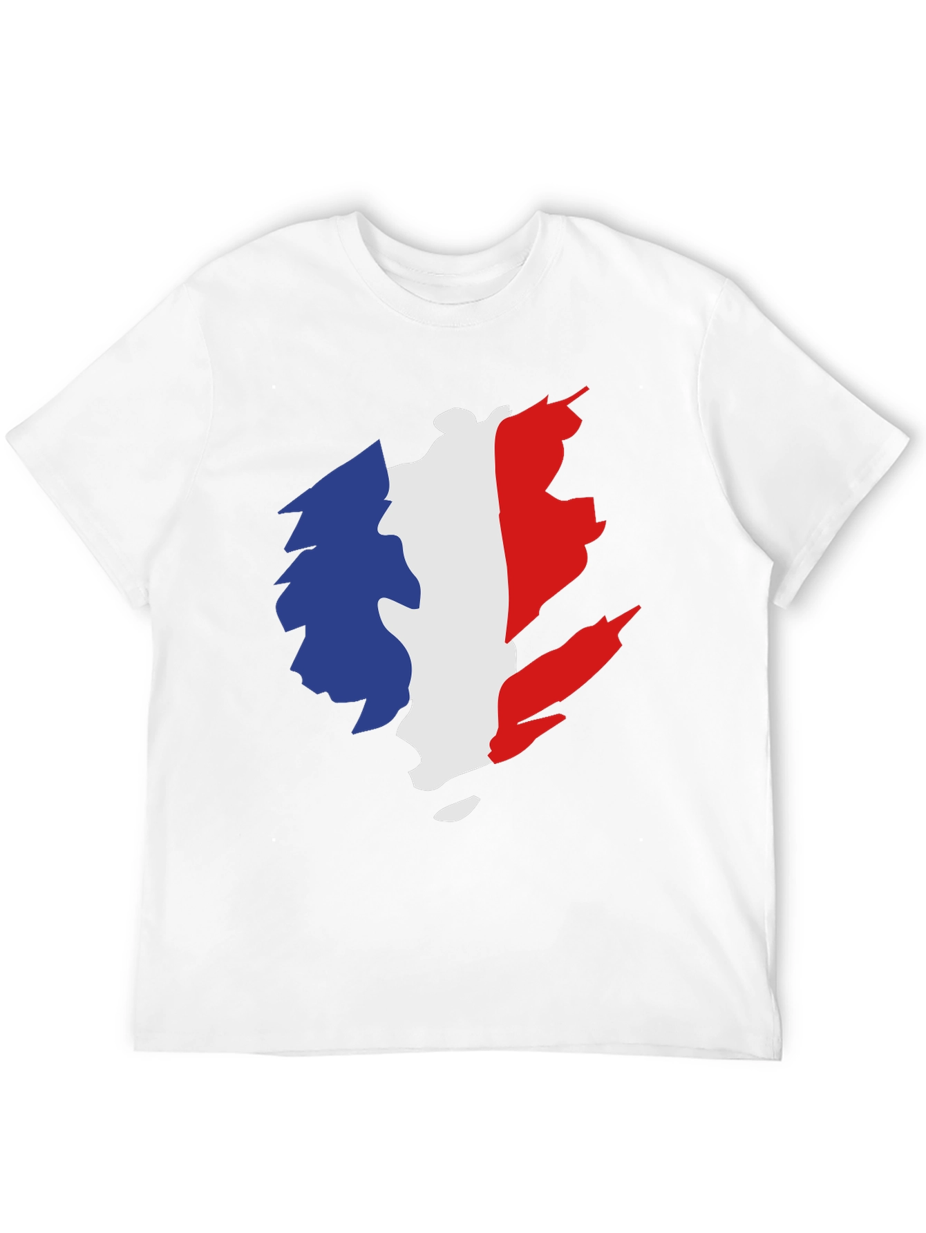 Camiseta Negra Hombre - Diseño Bandera Francia