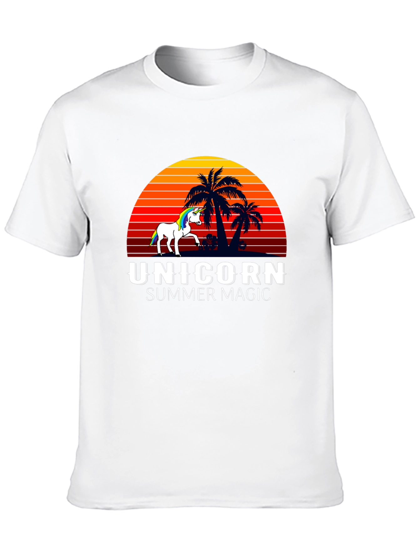 Camiseta Negra Unicornio Magia de Verano
