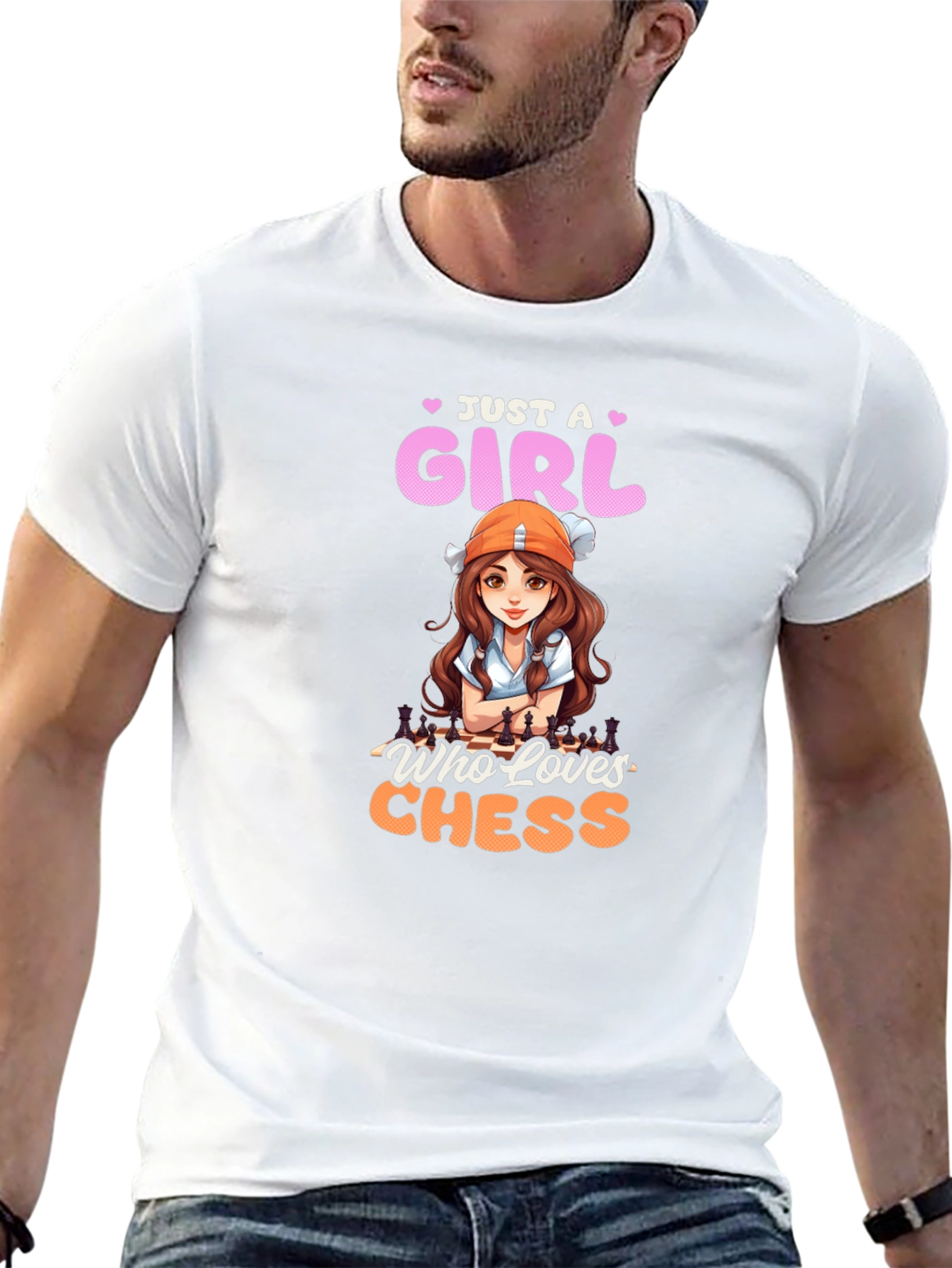 Camiseta Negra con Diseño de Ajedrez para Mujer