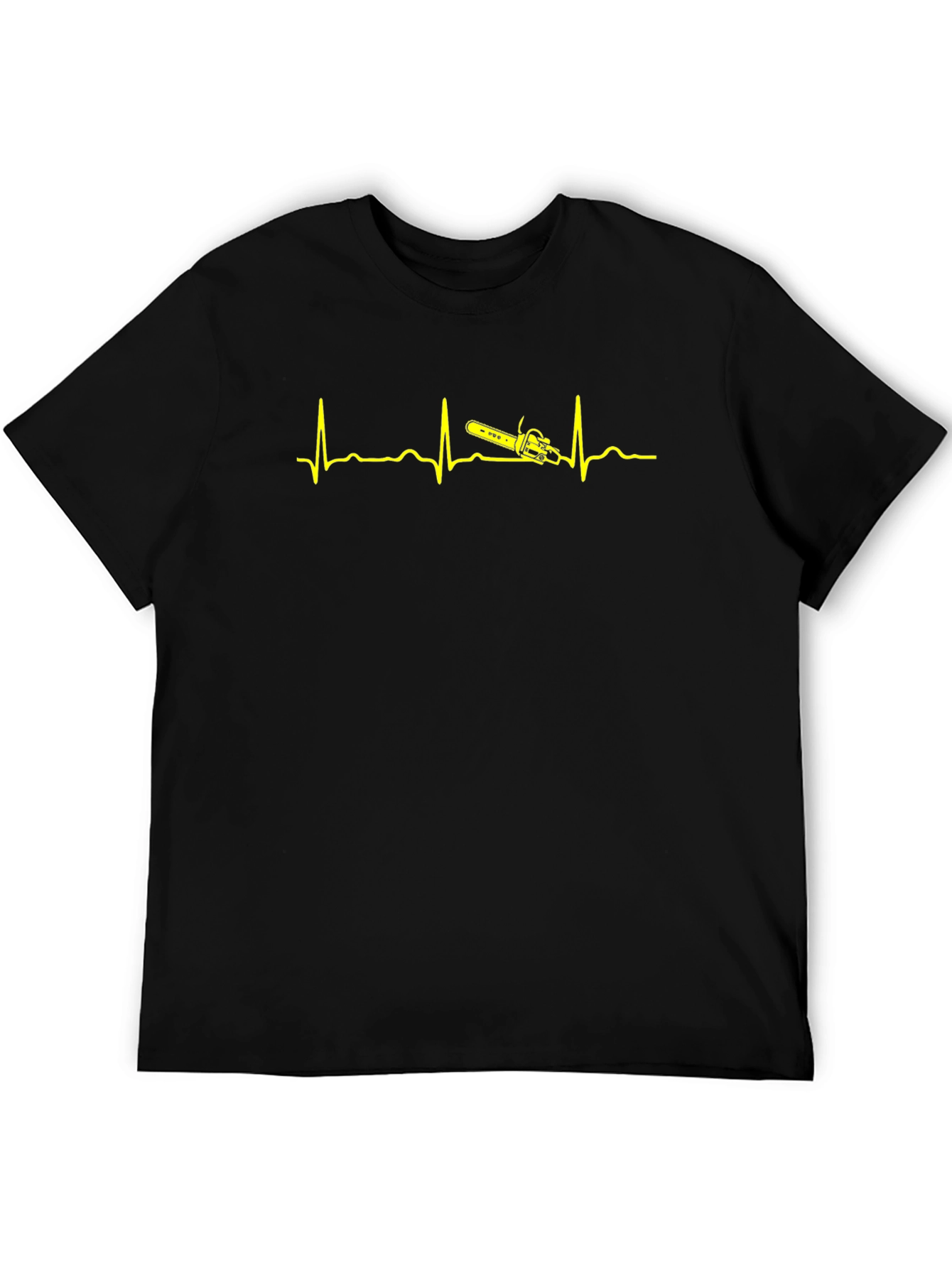 Camiseta Negra Ritmo Cardiaco Motosierra