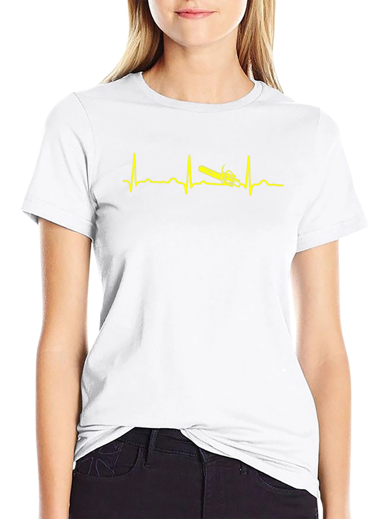 Camiseta Negra Ritmo Cardiaco Motosierra