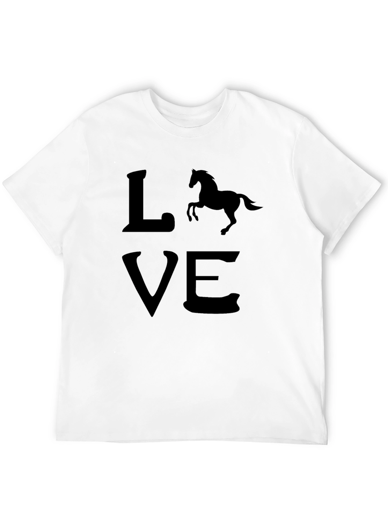 Camiseta Negra Love con Silueta de Caballo