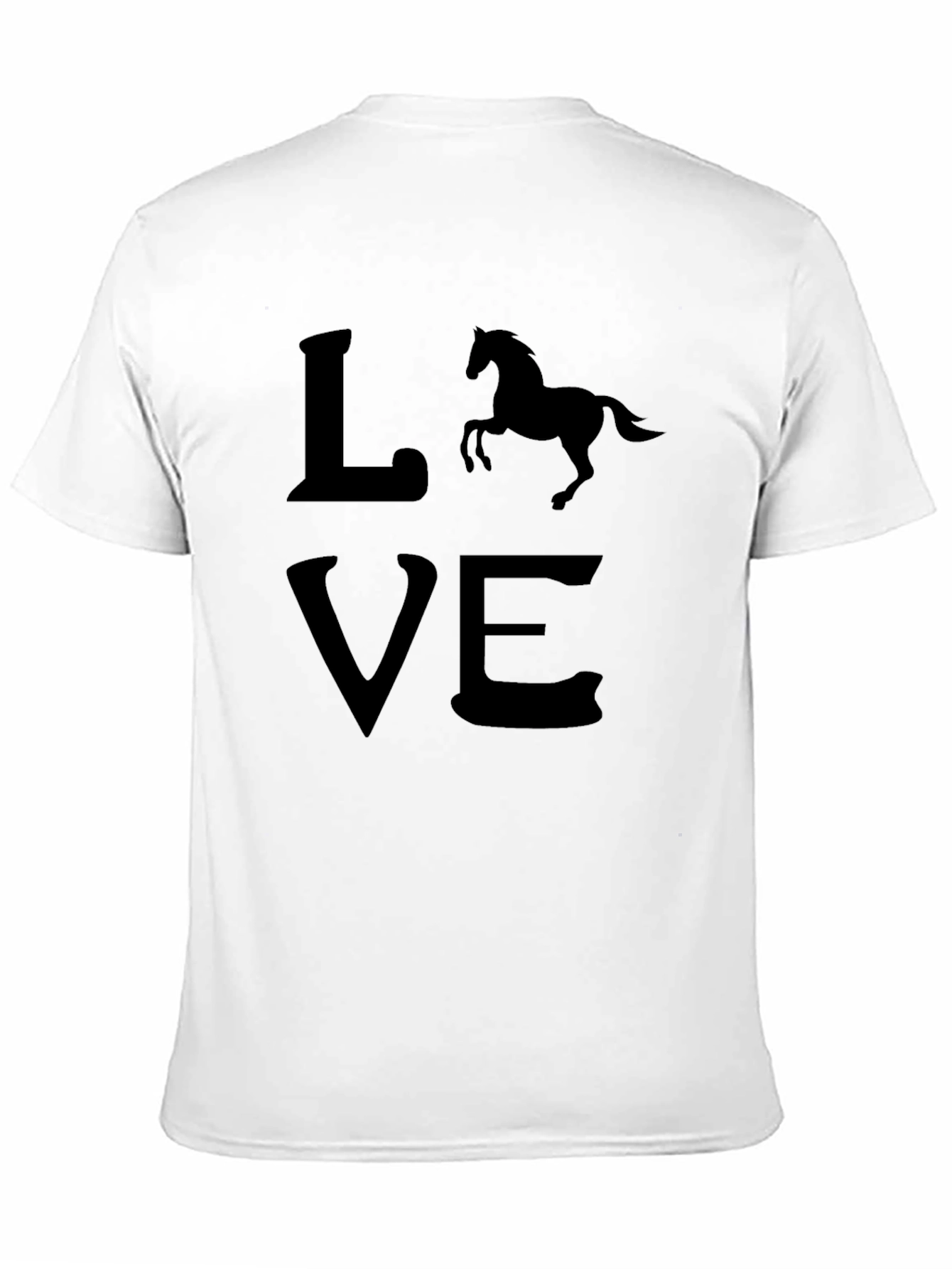 Camiseta Negra Love con Silueta de Caballo