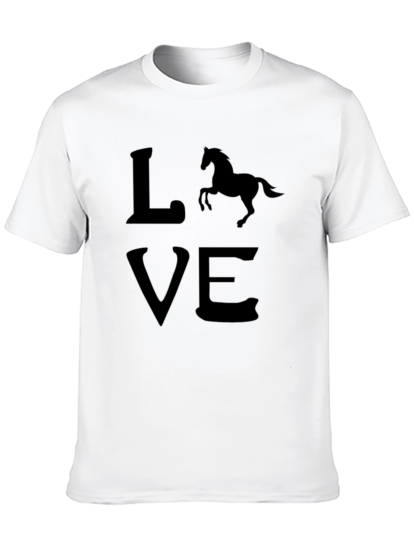 Camiseta Negra Love con Silueta de Caballo