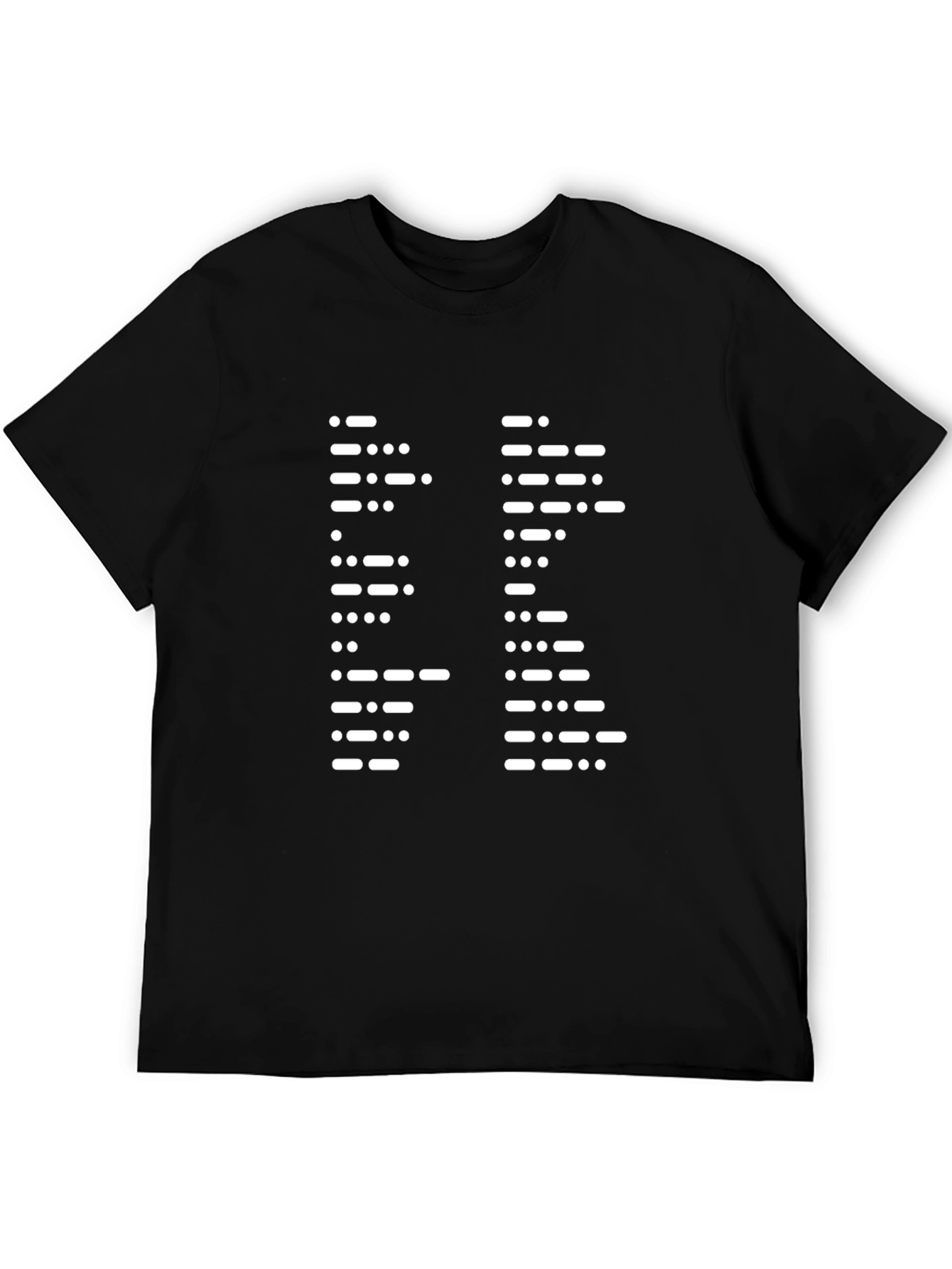 Camiseta Negra Hombre con Diseño Código Morse