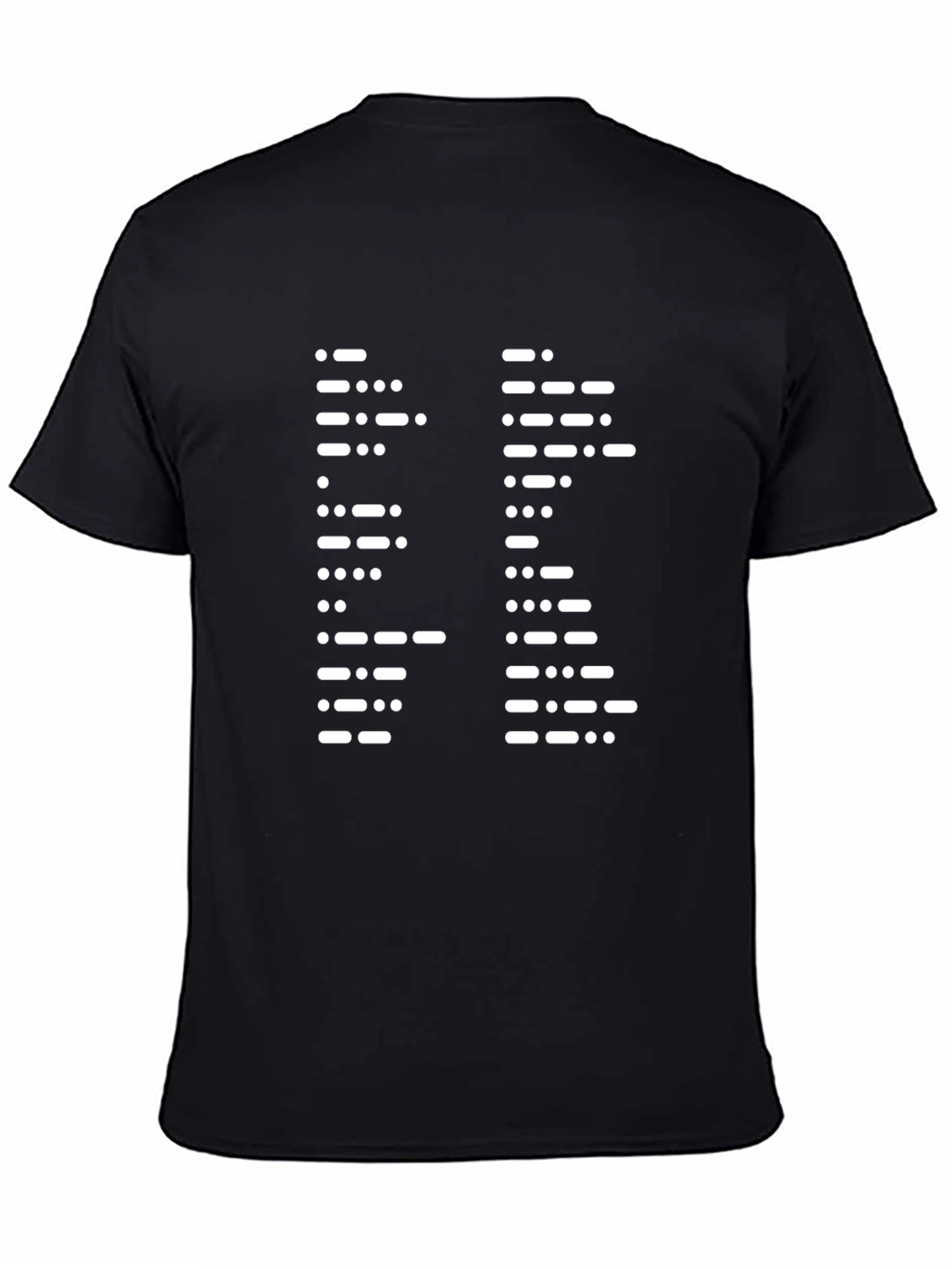 Camiseta Negra Hombre con Diseño Código Morse