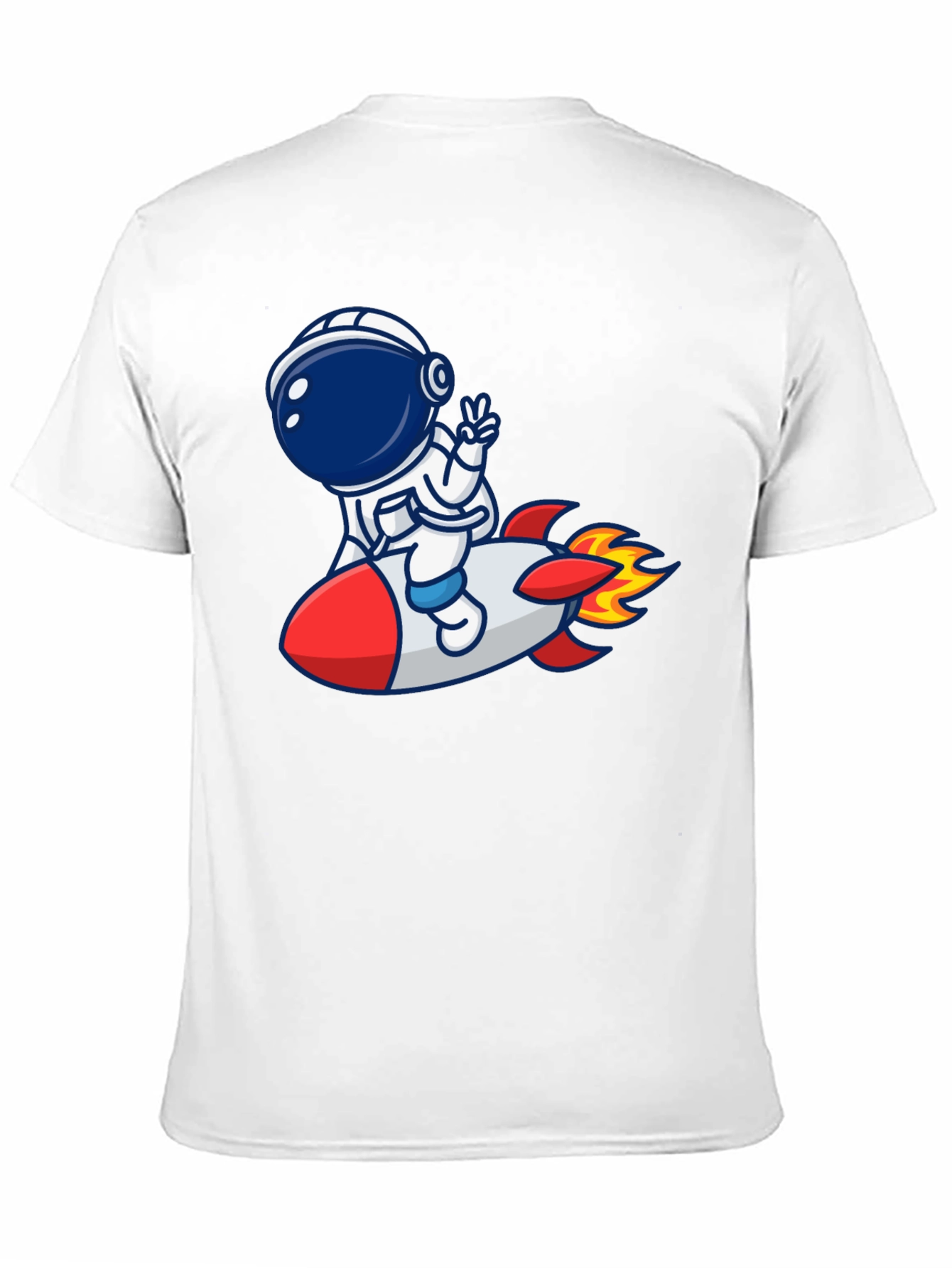 Camiseta Negra con Diseño Astronauta en Cohete