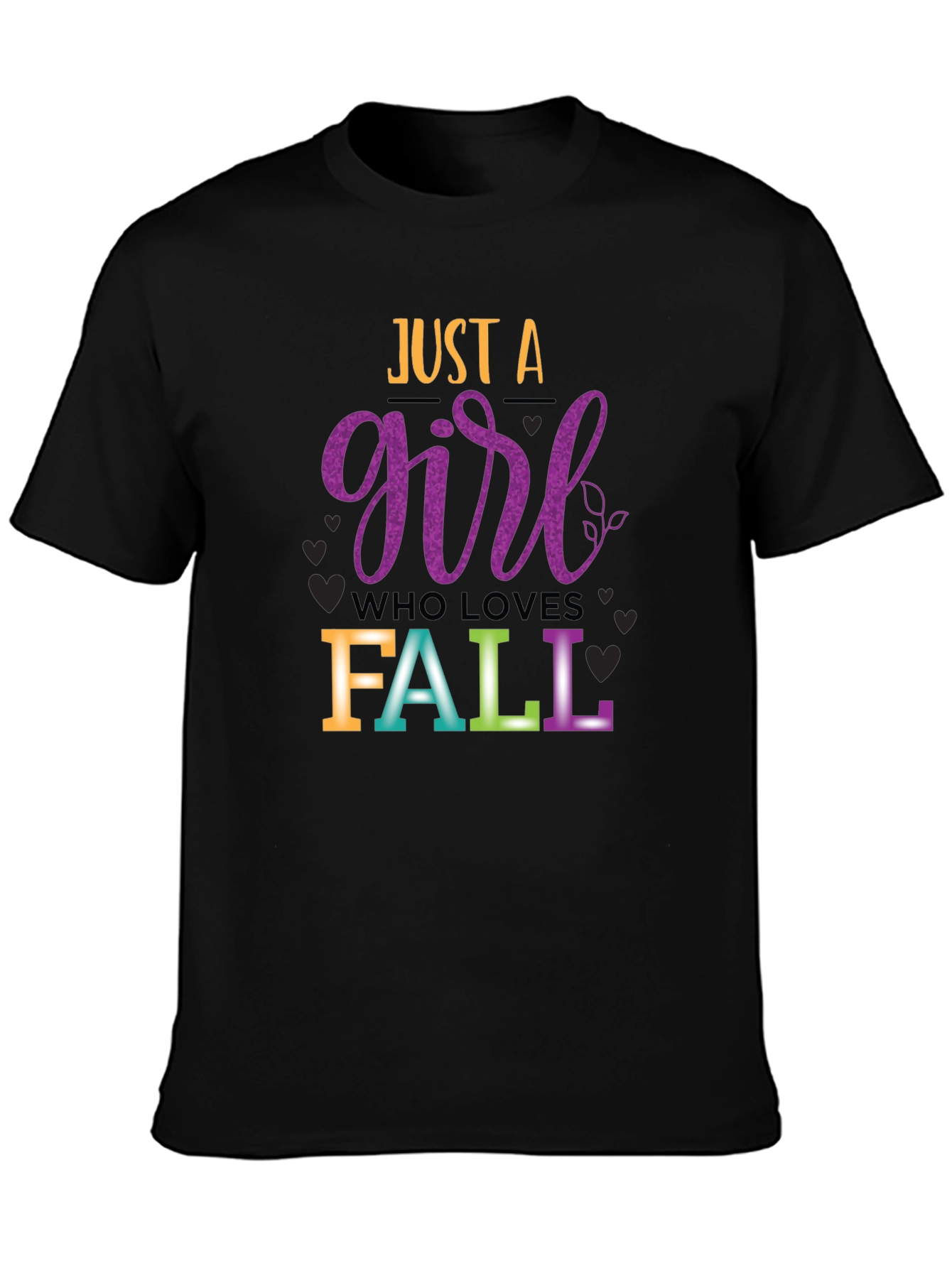 Camiseta Negra Just A Girl Who Loves Fall