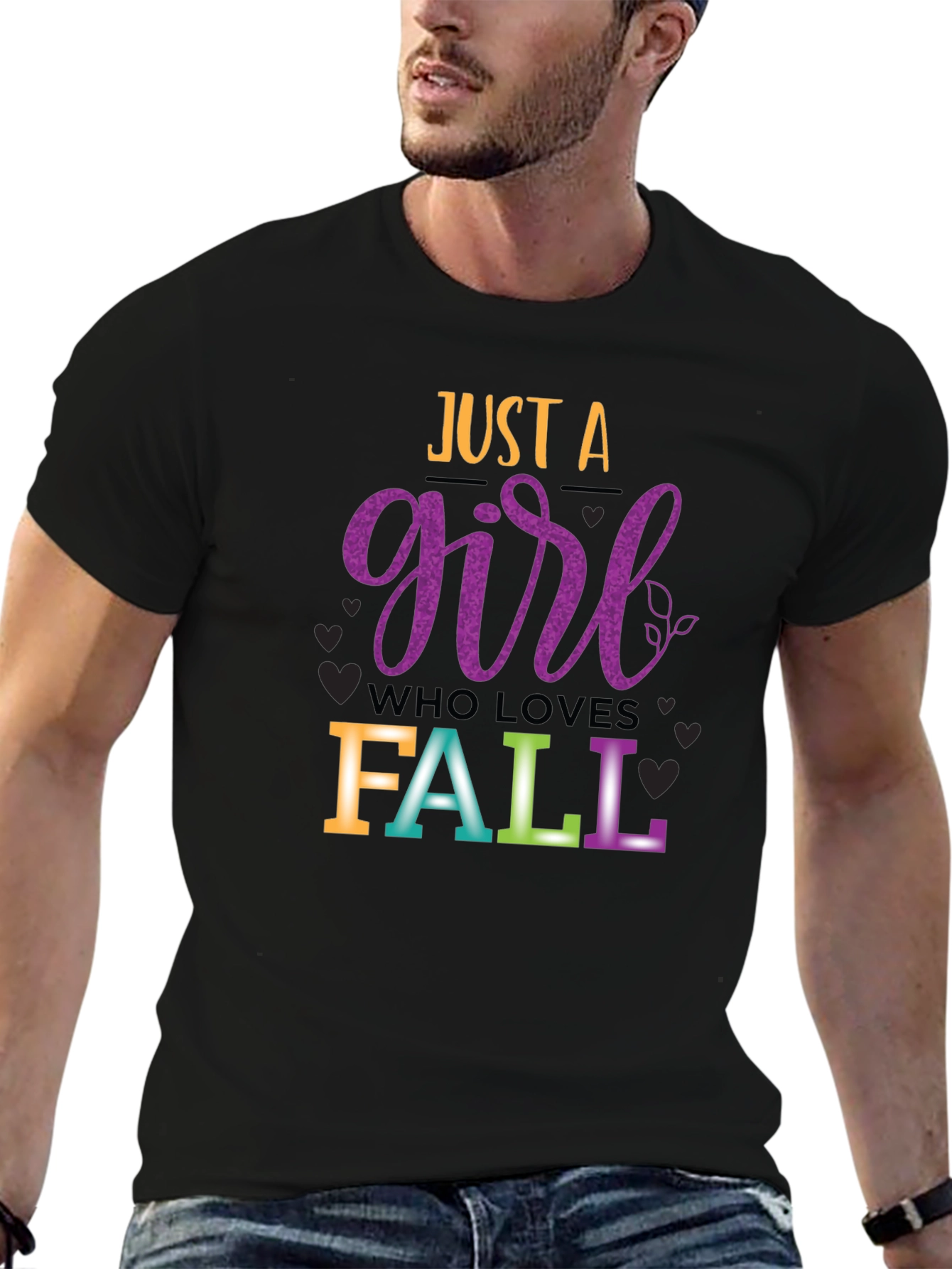 Camiseta Negra Just A Girl Who Loves Fall
