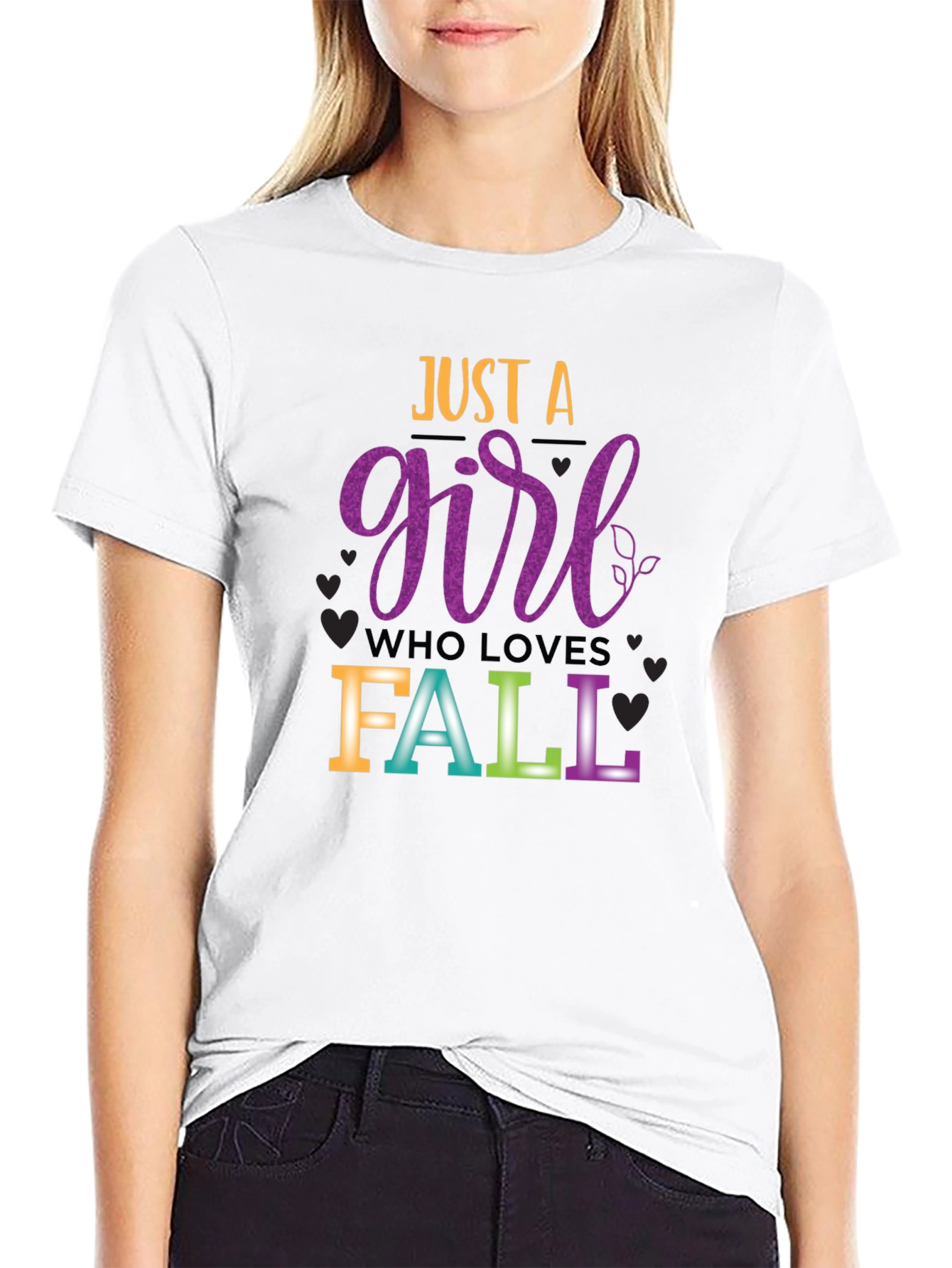 Camiseta Negra Just A Girl Who Loves Fall