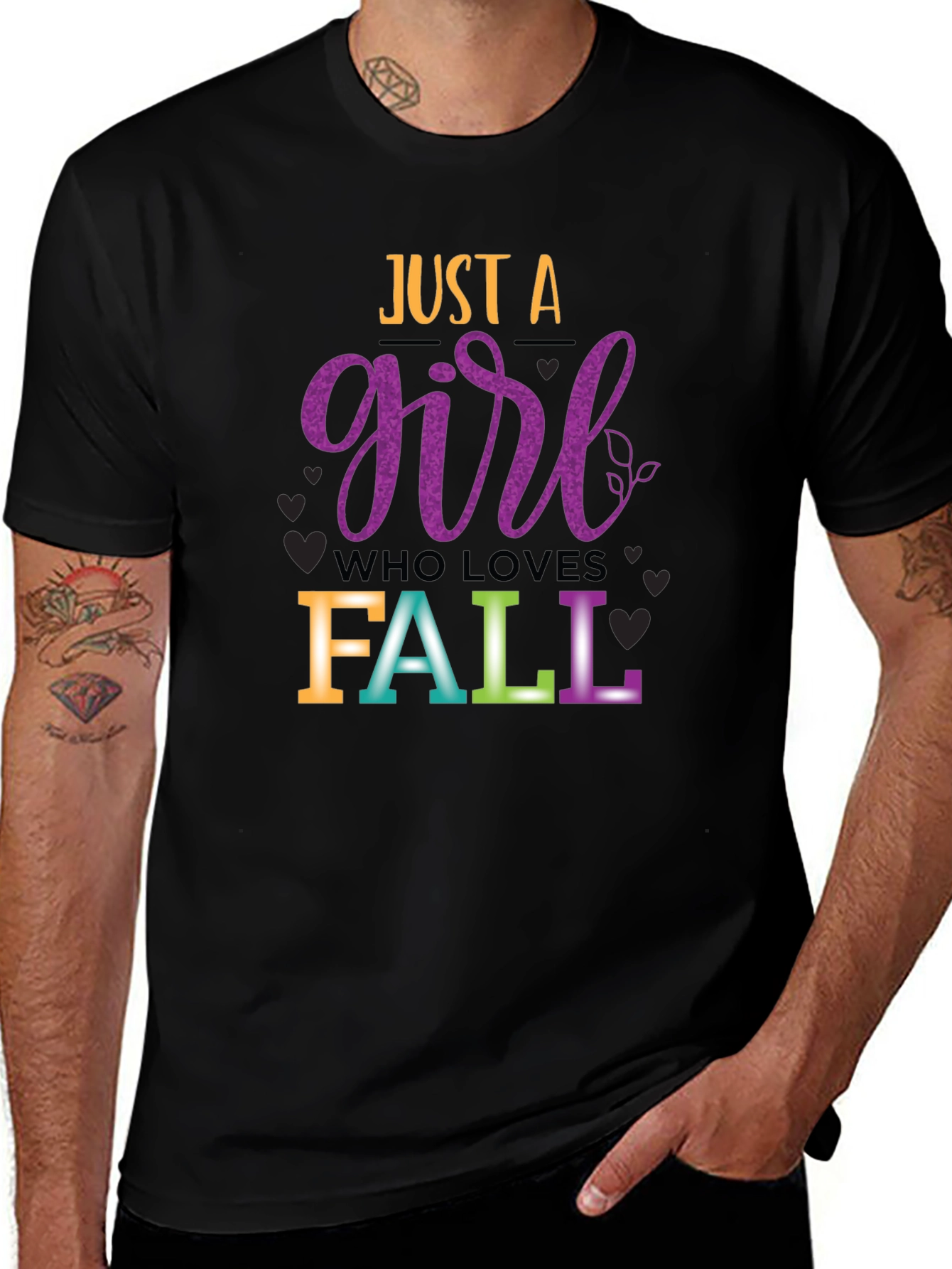Camiseta Negra Just A Girl Who Loves Fall