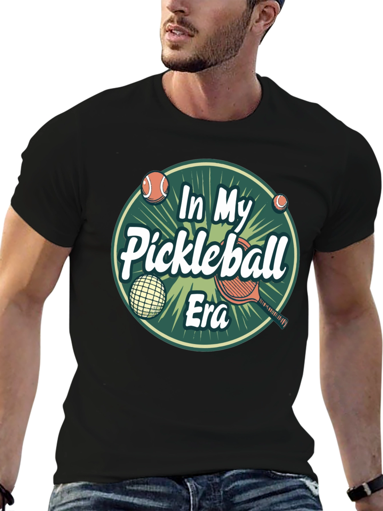Camiseta Negra In My Pickleball Era Unisex