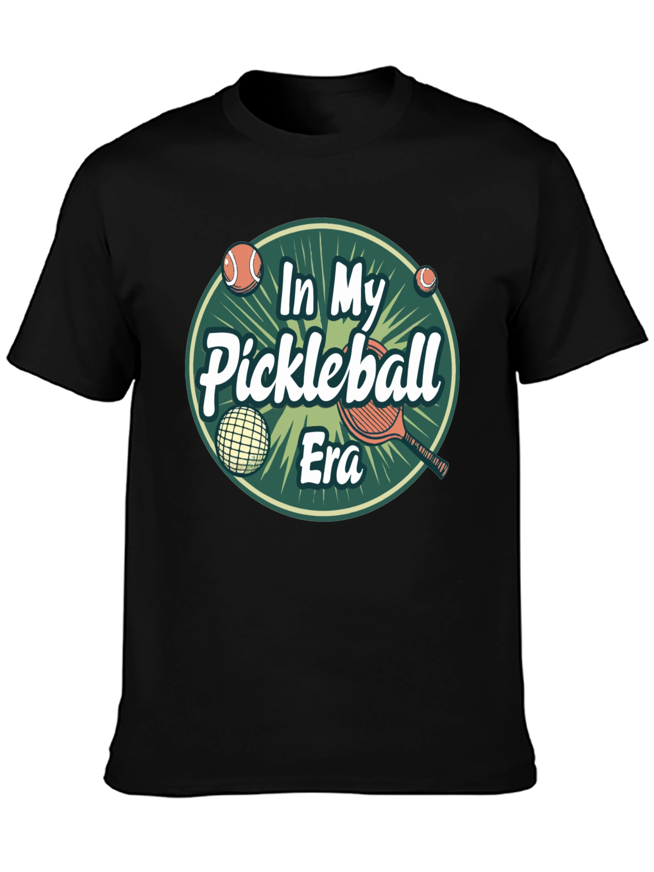 Camiseta Negra In My Pickleball Era Unisex