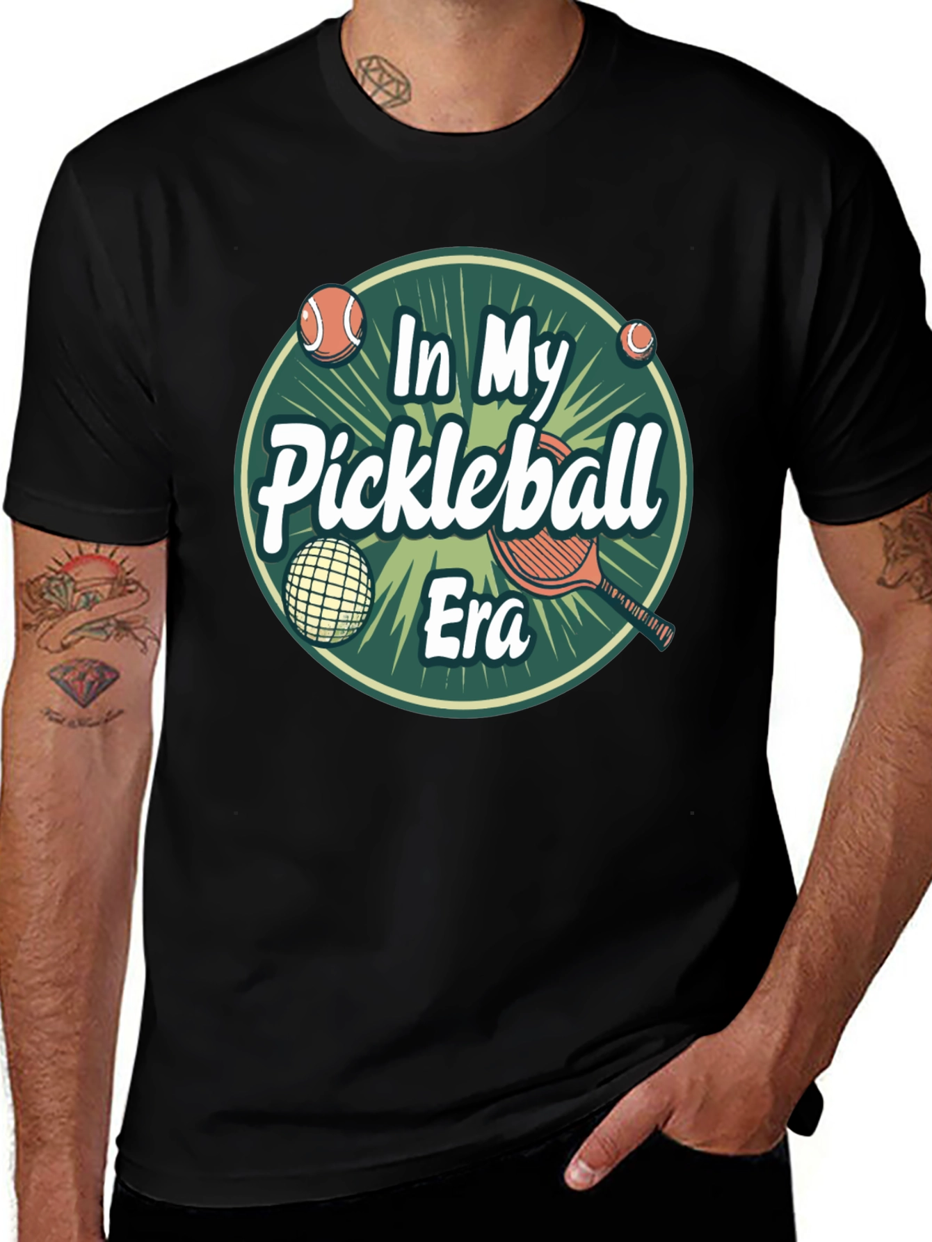 Camiseta Negra In My Pickleball Era Unisex