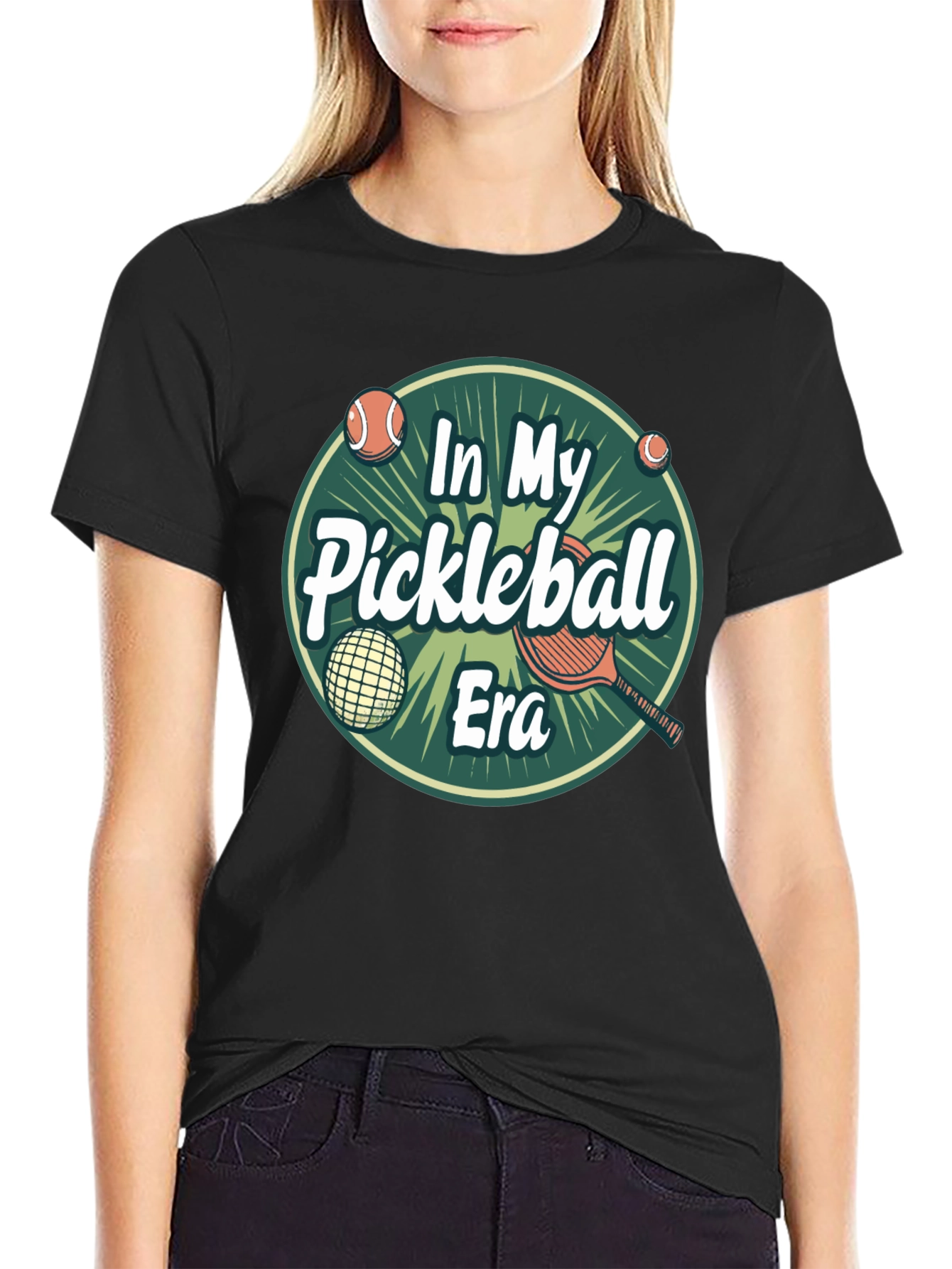 Camiseta Negra In My Pickleball Era Unisex