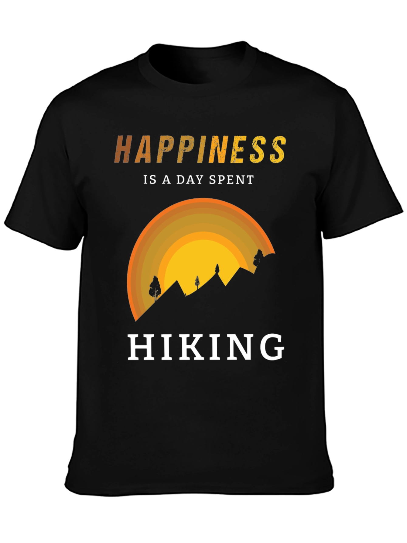 Camiseta Negra Happiness is Hiking