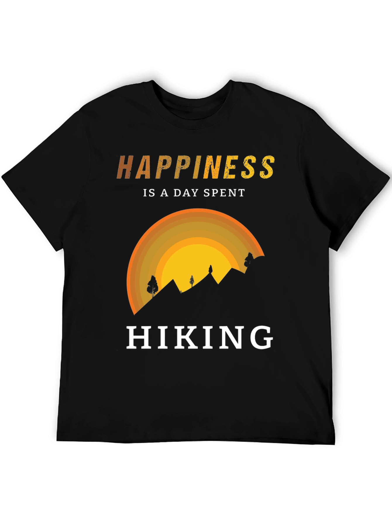 Camiseta Negra Happiness is Hiking